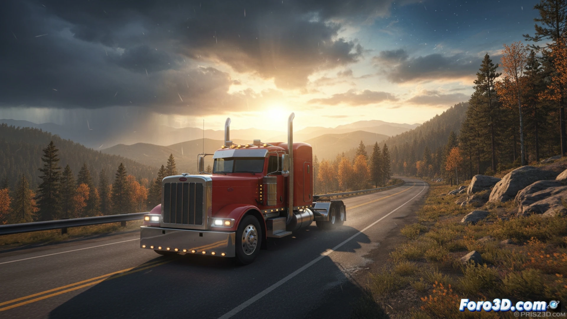 American Truck Simulator mejora iluminacion solar y clima dinamico en motor Prism3D