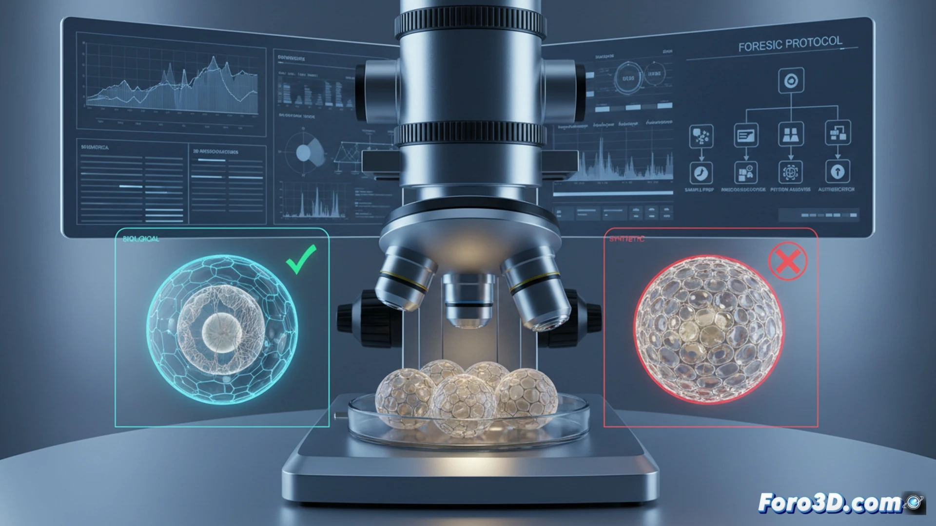 Microscopia confocal 3D de huevas de caviar para análisis forense alimentario y detección de fraude gourmet