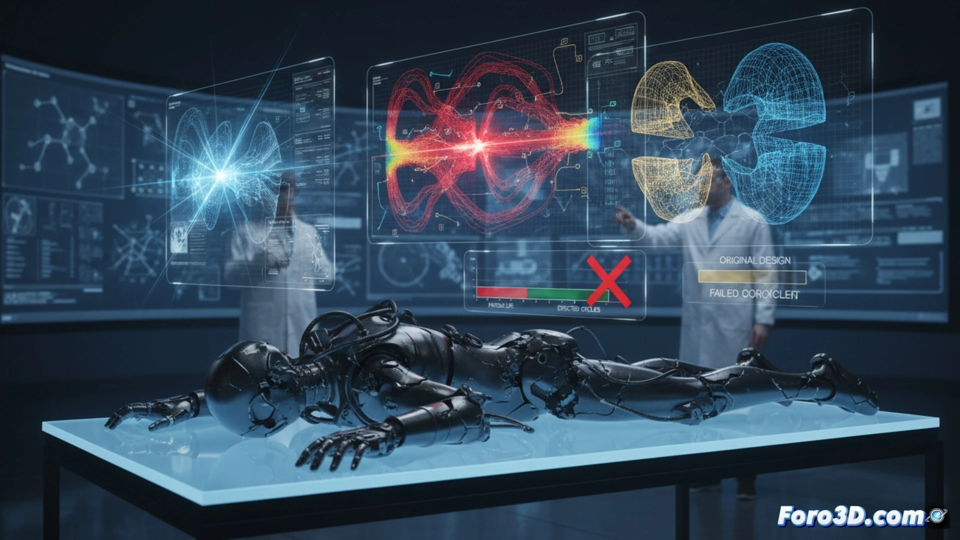 Dreidimensionale forensische Analyse des katastrophalen Versagens eines hydraulischen Exoskeletts