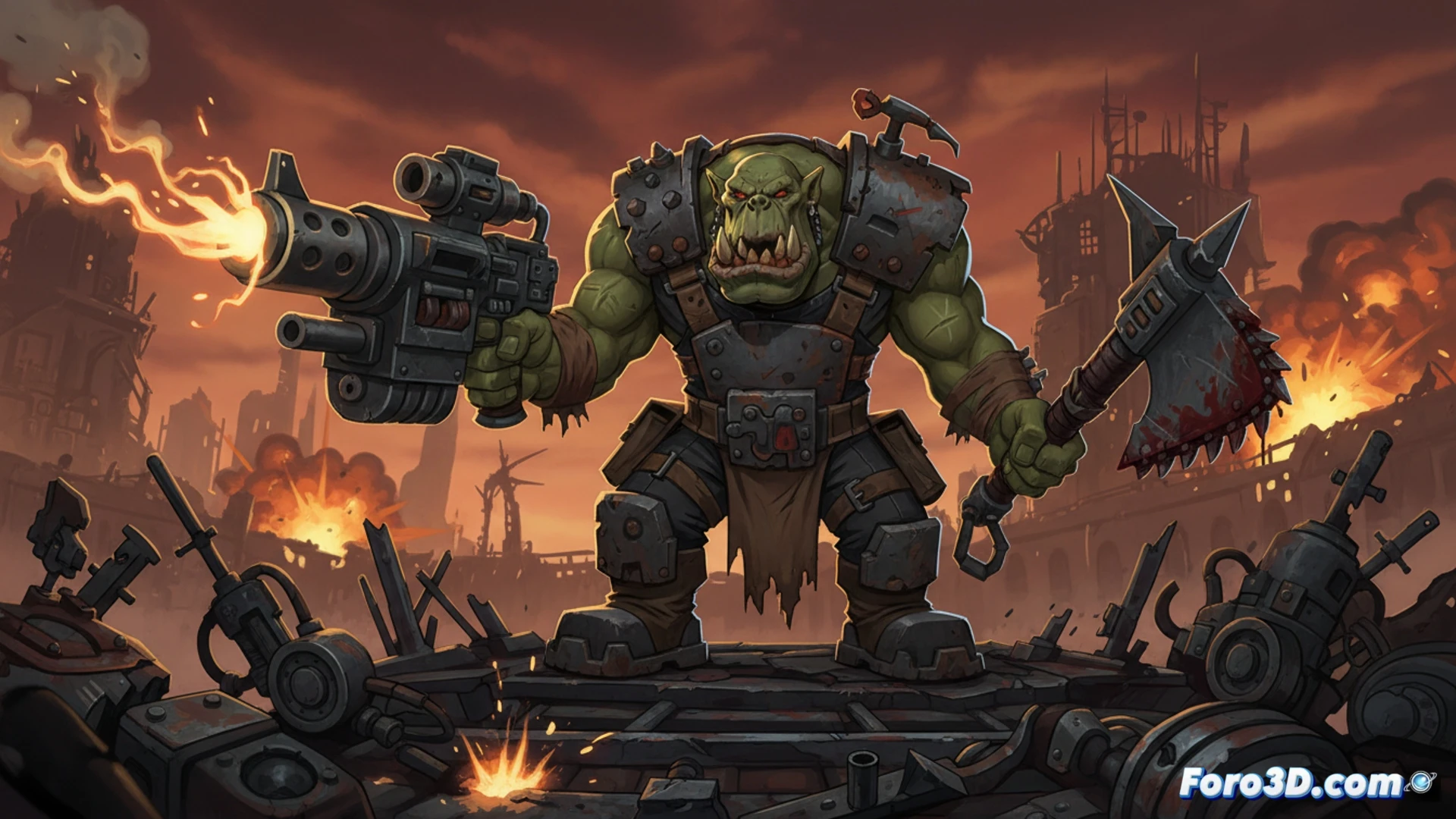 Animación 2D orka en Unity con Spine, Photoshop y partículas estilo Metal Slug