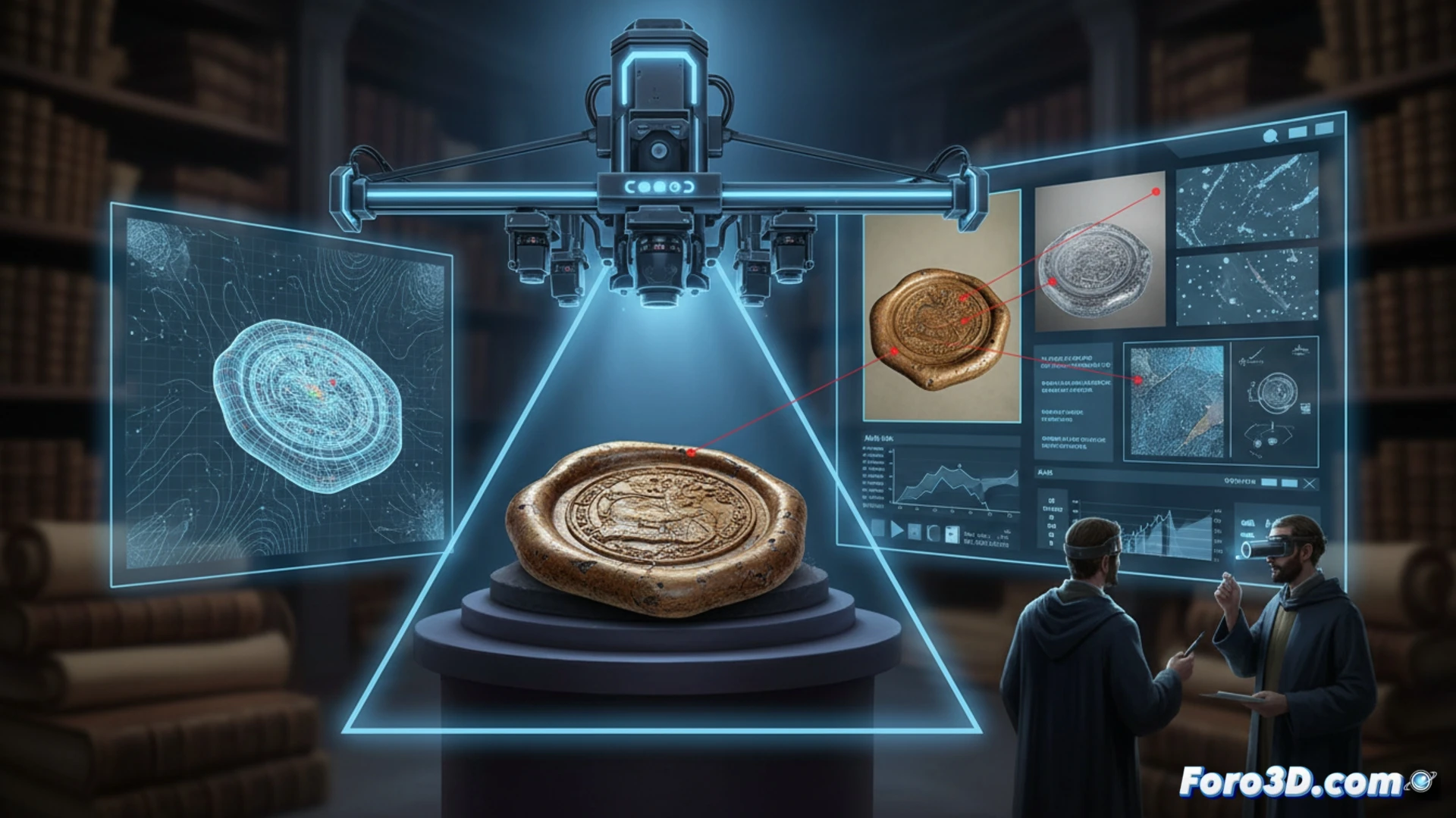Escaneo 3D de lacre historico para autenticacion forense en comunicacion politica