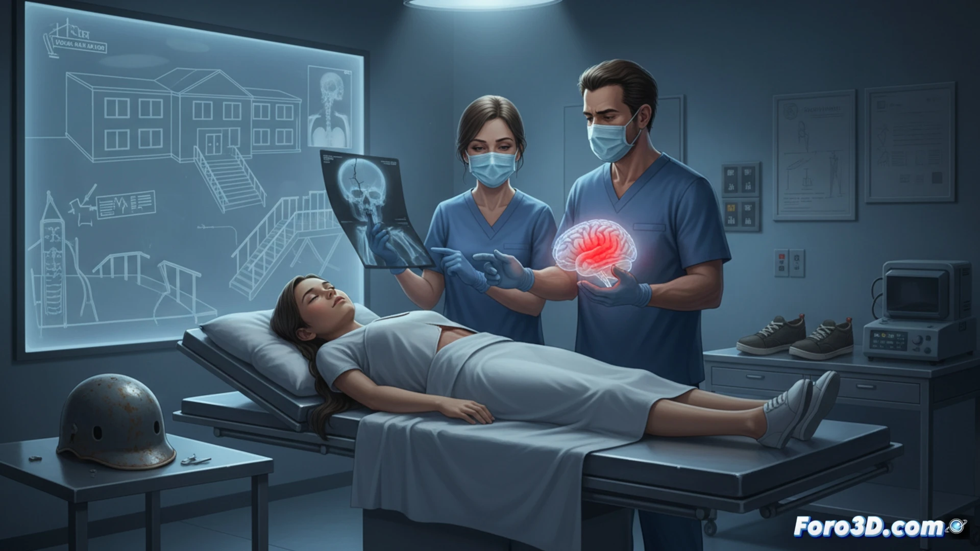 forensic pathologist performing autopsy on adolescent girl, medical examiner using stainless steel scalpel to examine chest cavity, open ribcage revealing internal organs, surgical gloves stained with blood, bright surgical lamp illuminating the procedure, cold steel operating table, medical instruments arranged on sterile tray, digital monitor displaying vital signs flatline, hospital room with tiled walls and emergency equipment, cinematic photorealistic medical documentation style, dramatic shadow from overhead light, clinical atmosphere, ultra-detailed tissue textures, metallic reflections on surgical tools