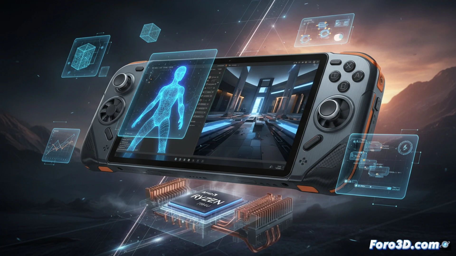 Ayaneo Kun portátil con pantalla 8.4 pulgadas para modelado 3D y renderizado con AMD Ryzen