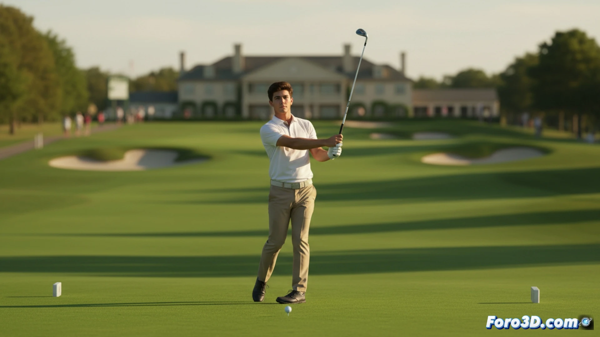 Joven golfista español Ayora, sereno en su debut de Grand Slam, mira al horizonte sin fijarse en el marcador.