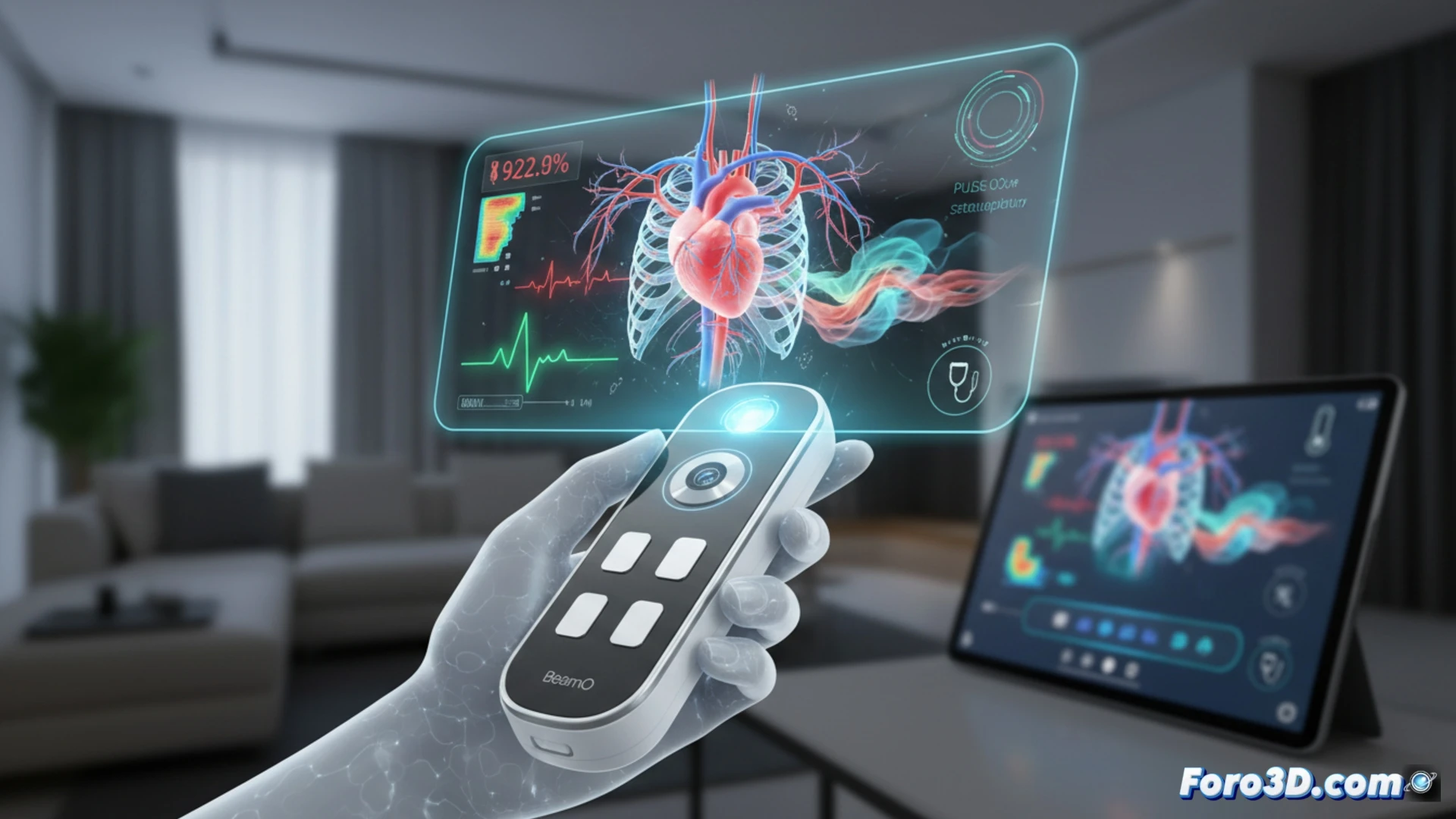 BeamO dispositivo medico portatil con visualizacion 3D del corazon y pulmones para telemedicina