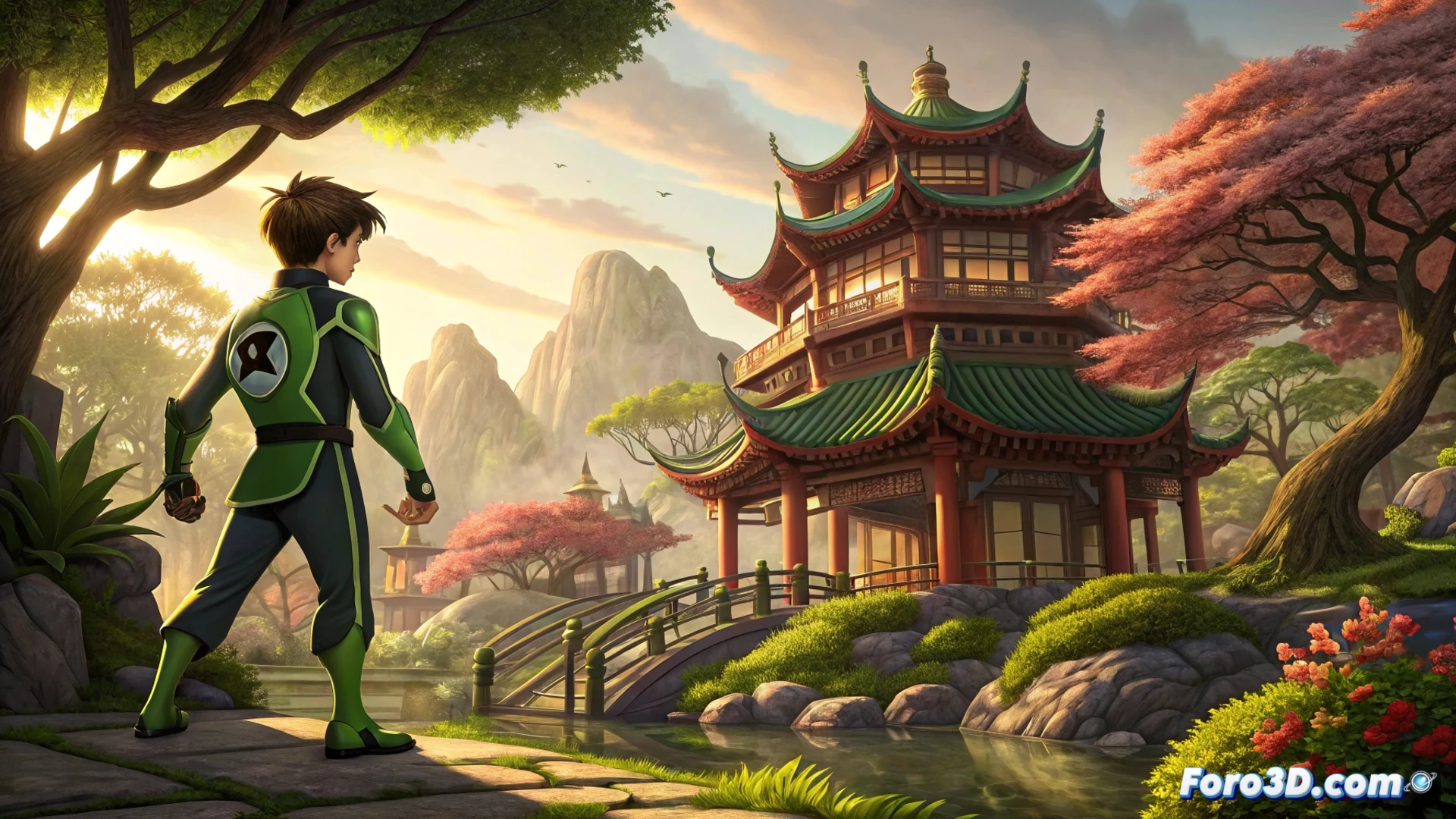 Descripción (80-120 caracteres): Portada vibrante de Ben 10 con el reloj Omnitrix brillando, rodeado de pilas de cómics y el texto '82.000 ejemplares agotados'.