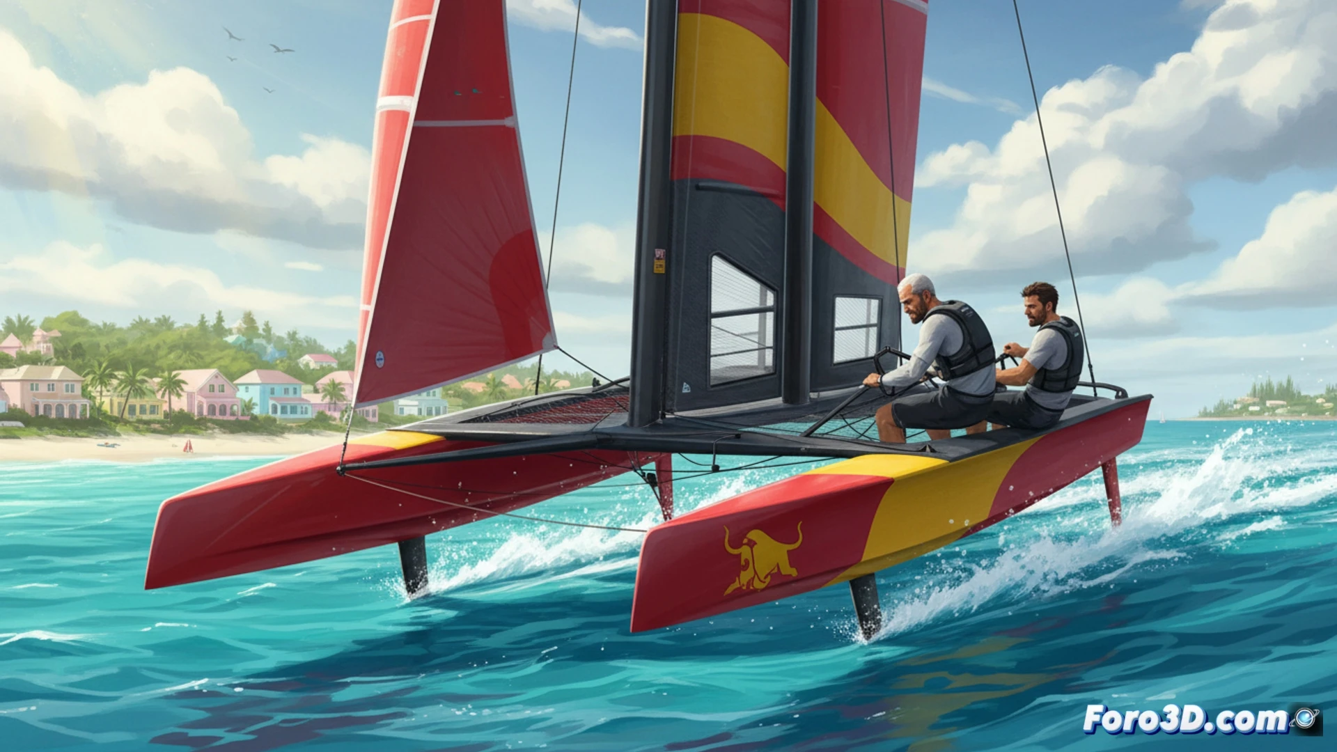 El F50 español surca aguas turquesas de Bermudas, con Botín y Trittel al timón, buscando la primera victoria.