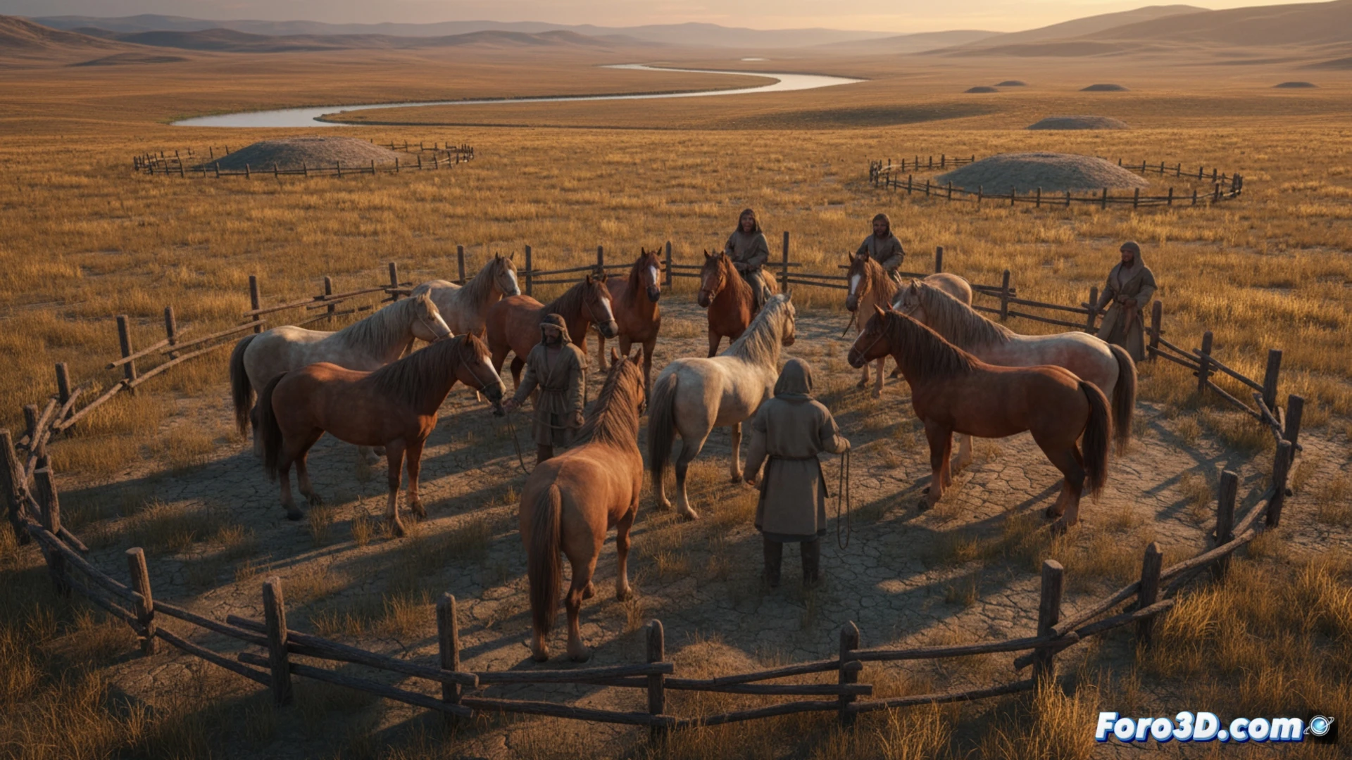 Caballo estepa euroasiática reconstrucción 3D domesticación Yamna 6000 años arqueología digital