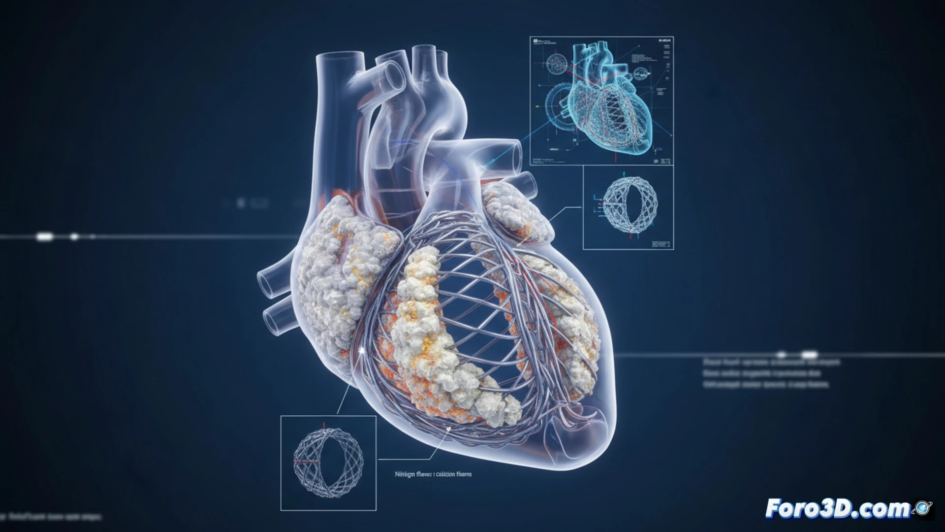 Análisis 3D de stent de Nitinol en TAVI mostrando calcificación asimétrica y deformación estructural