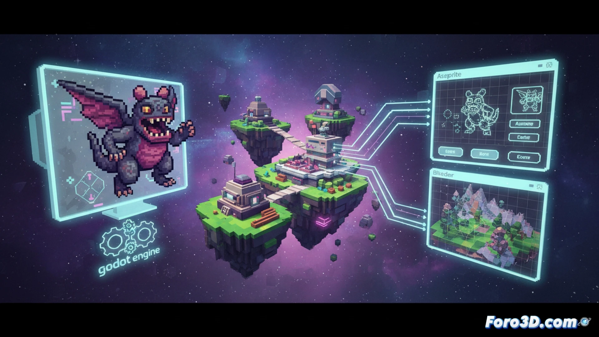 Cassette Beasts combina sprites 2D con mundo 3D en Godot, logrando pixel art 2.5D moderno