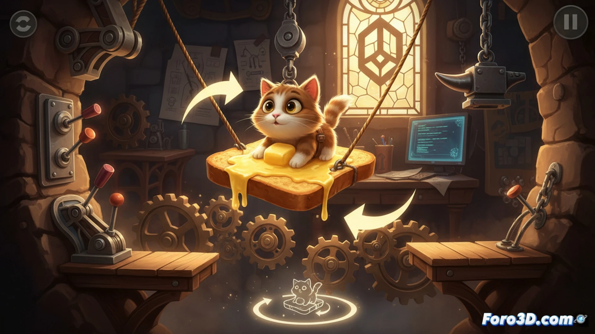 Cato juego Unity puzle físico gato tostada animaciones y diseño de niveles independiente 2D