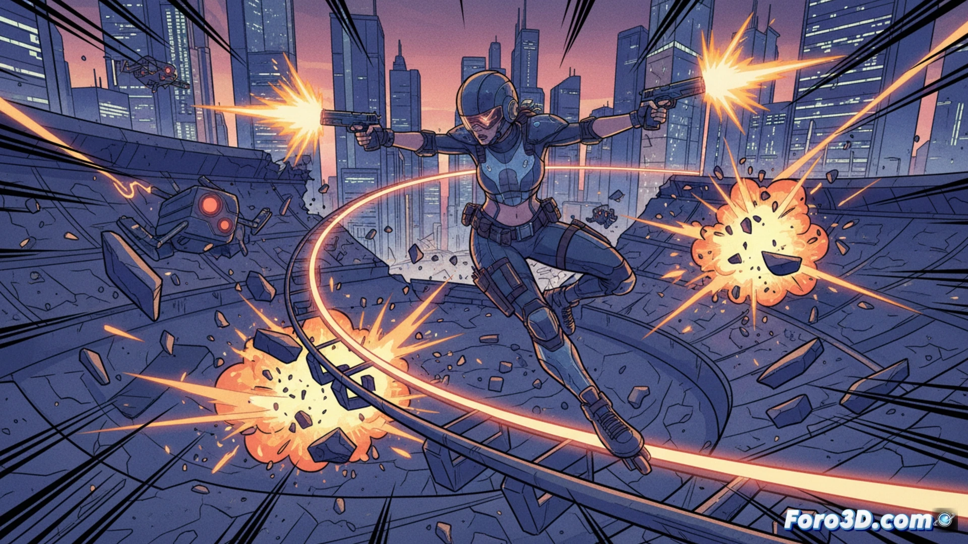 Rollerdrome, estilo cel-shading comic franco-belga en Unity, accion y deportes extremos