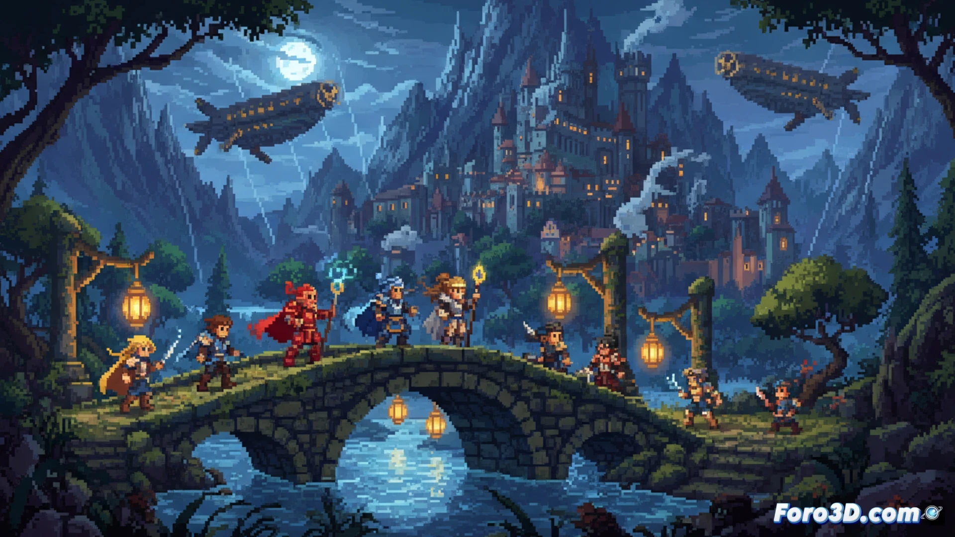 Chained Echoes pixel art 16 bits moderno con Unity Aseprite y Photoshop iluminacion en tiempo real