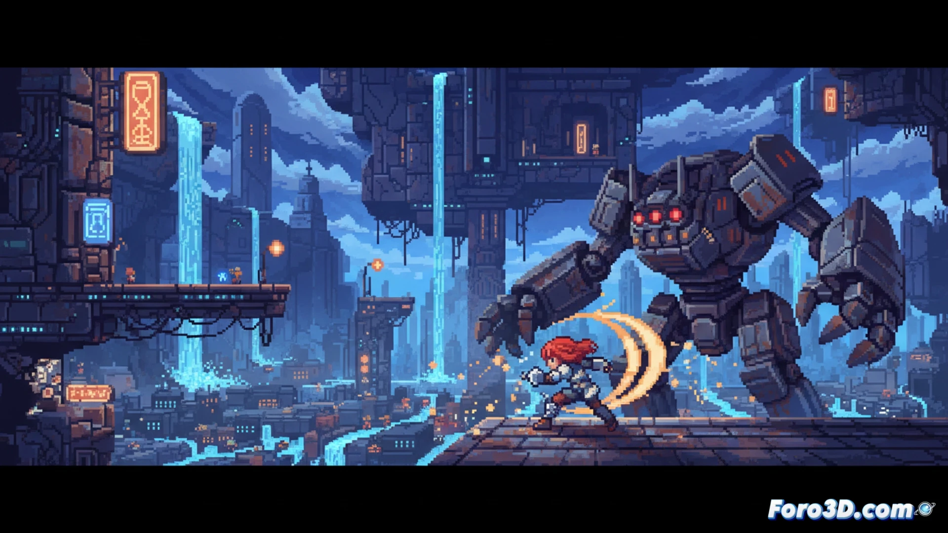 [Pixel art 16-bit de CrossCode con física avanzada y animaciones fluidas en Impact Engine]