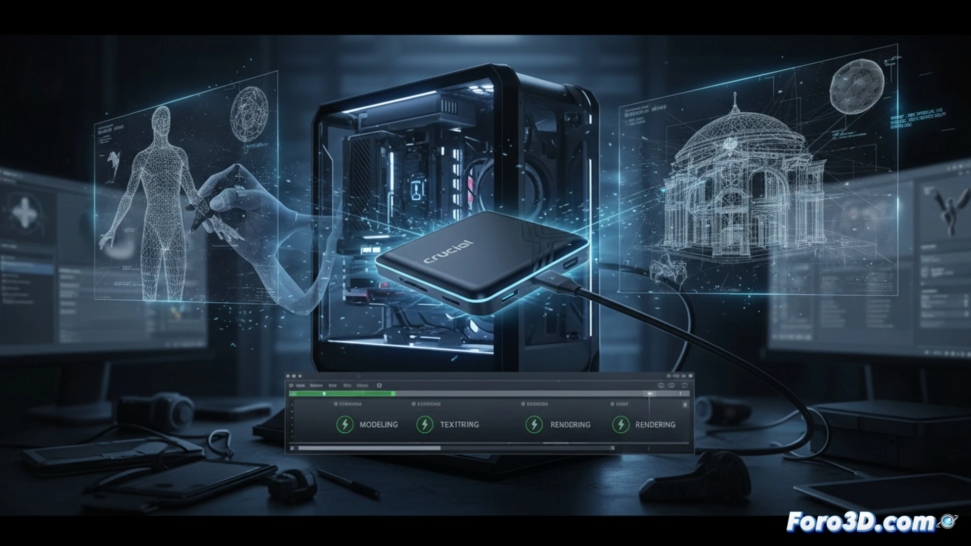 Crucial X10 Pro SSD externo de alto rendimiento para flujos de trabajo 3D profesionales