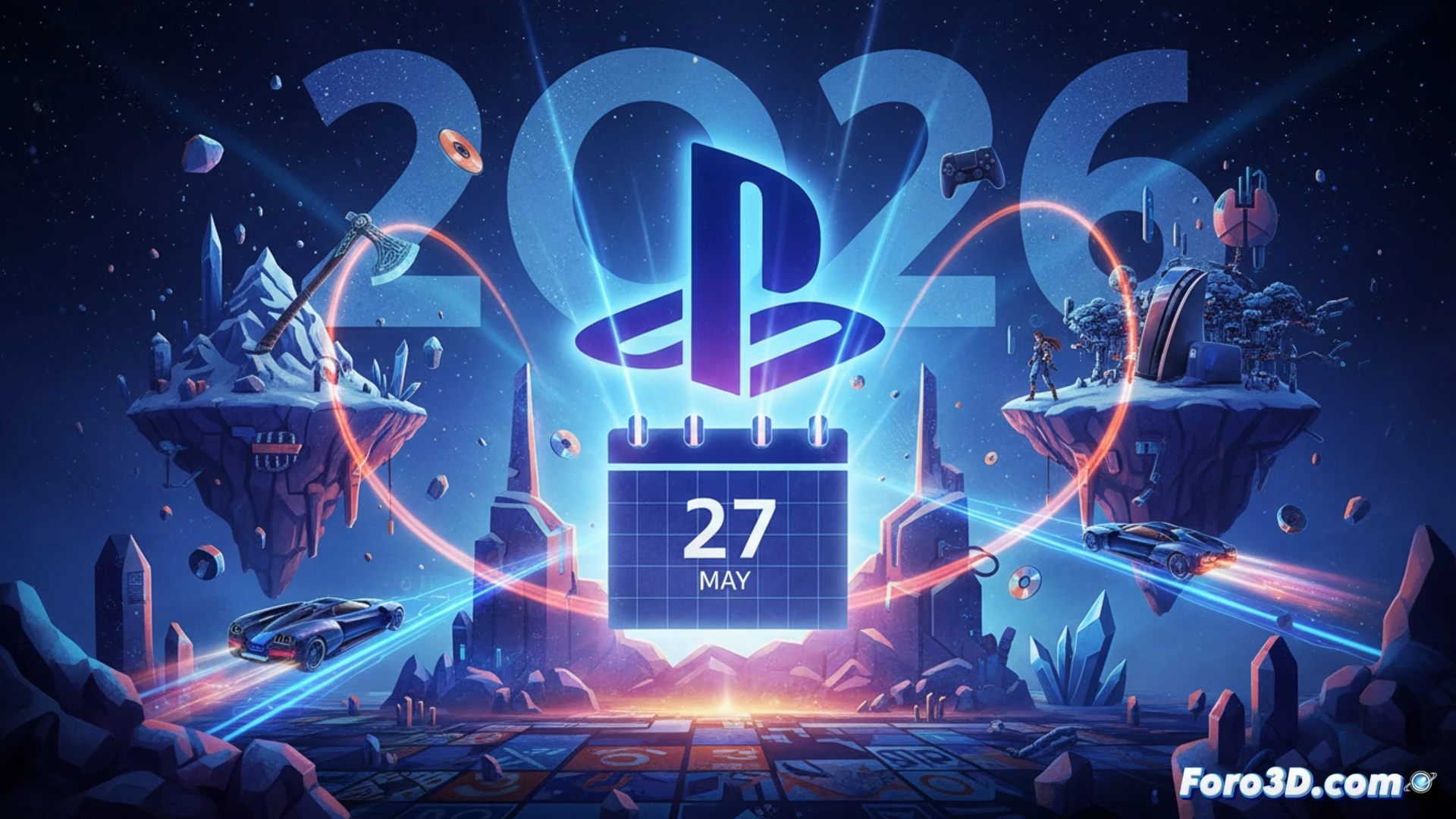 Un calendario digital marca 27 de mayo de 2026, con el logo de Days of Play de fondo y mandos de PlayStation.