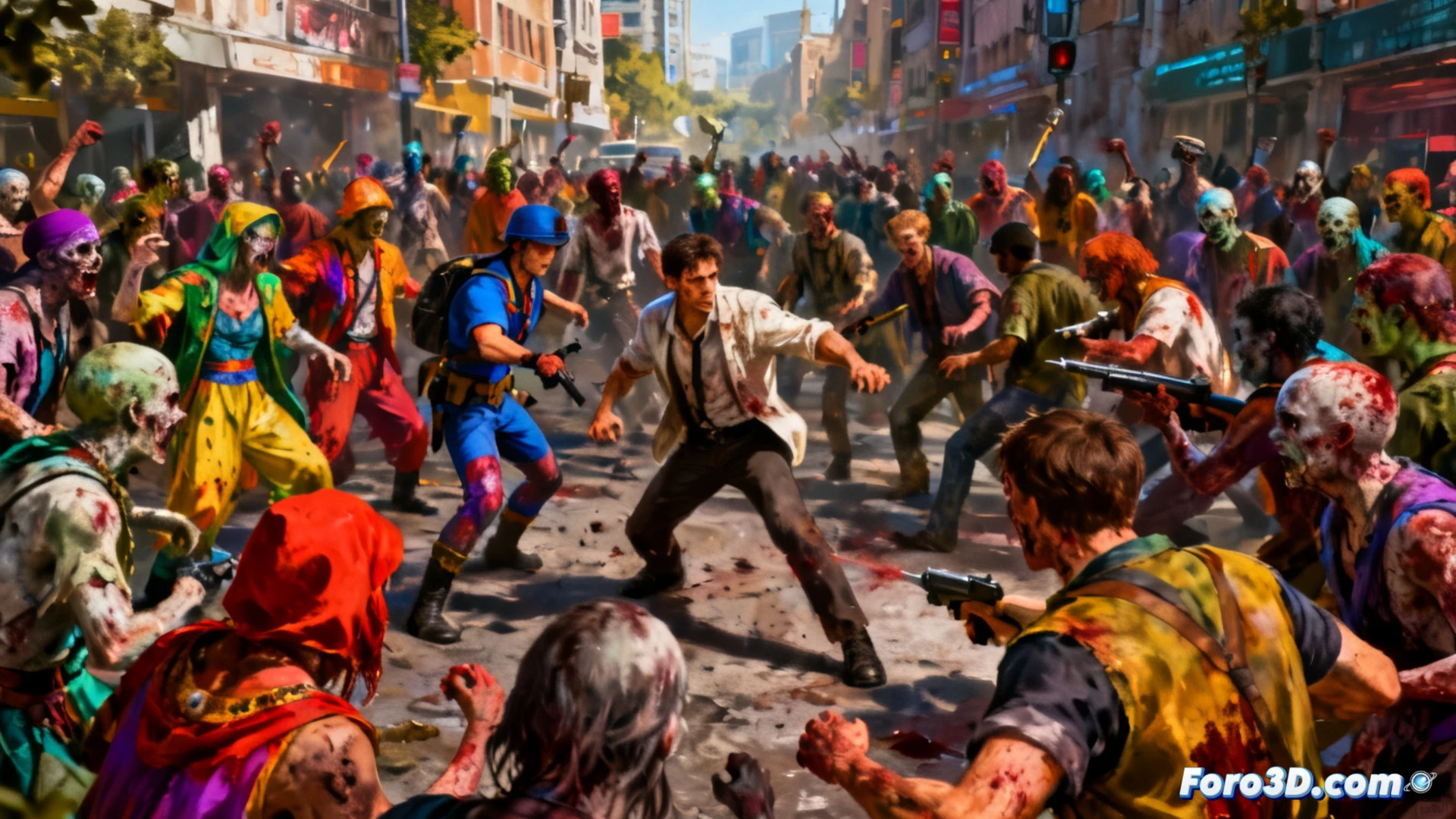 Frank West, con cámara y motosierra, frente a hordas de zombies en 4K con iluminación fotorrealista del RE Engine.