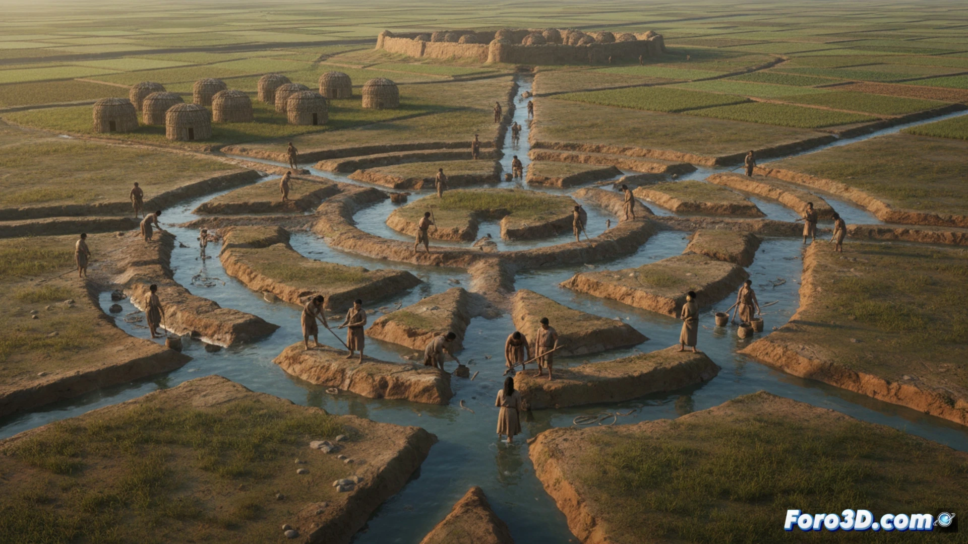 Una vista aérea del yacimiento de Pingliangtai muestra tuberías de cerámica enterradas, sin palacios ni signos de reyes, solo el trabajo colectivo de una comunidad neolítica hace 4.000 años.