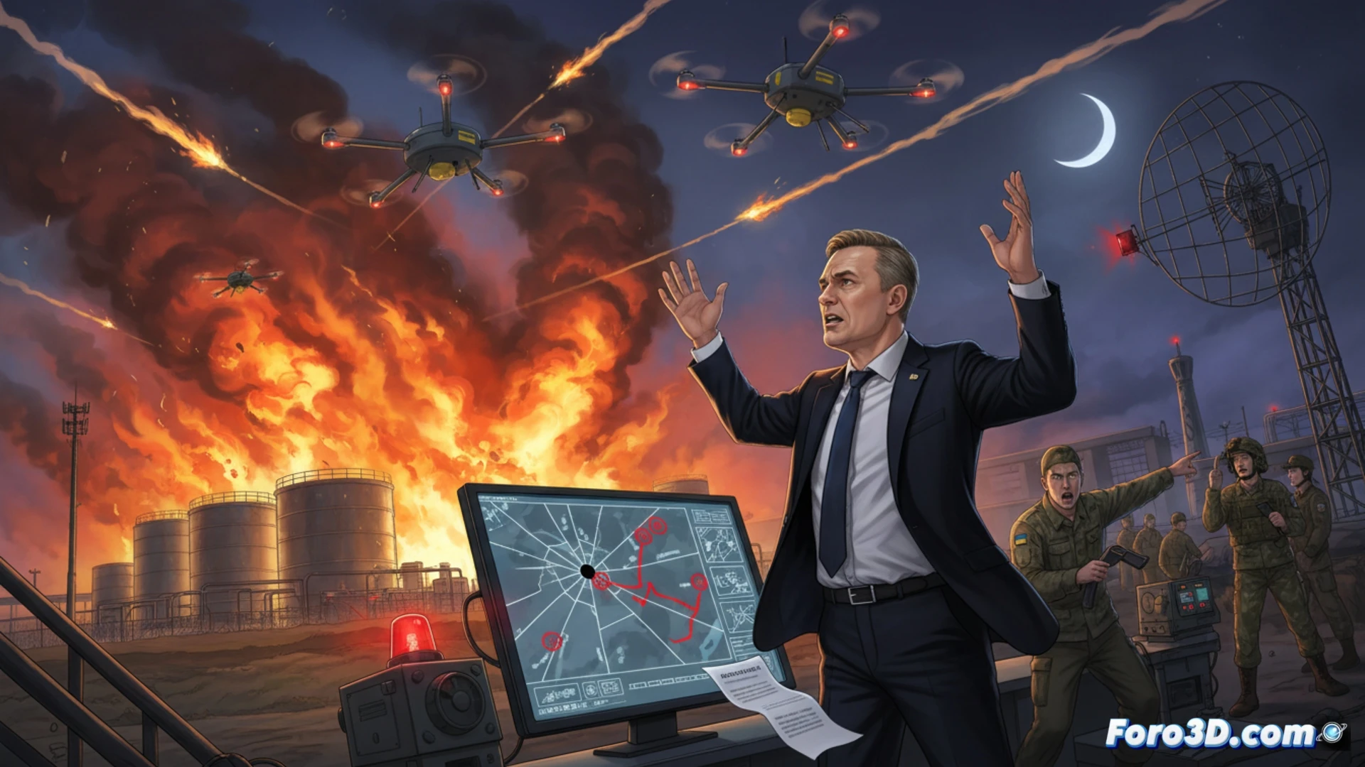 Un dron ucraniano desviado impacta un depósito de petróleo en Letonia, mientras el ministro de Defensa renuncia por fallos de alerta.