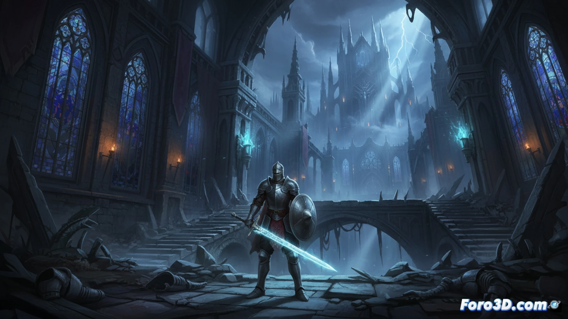 Captura de Dungeonborne con sombras dinámicas y luz de antorchas en mazmorra gótica de Unreal Engine 5