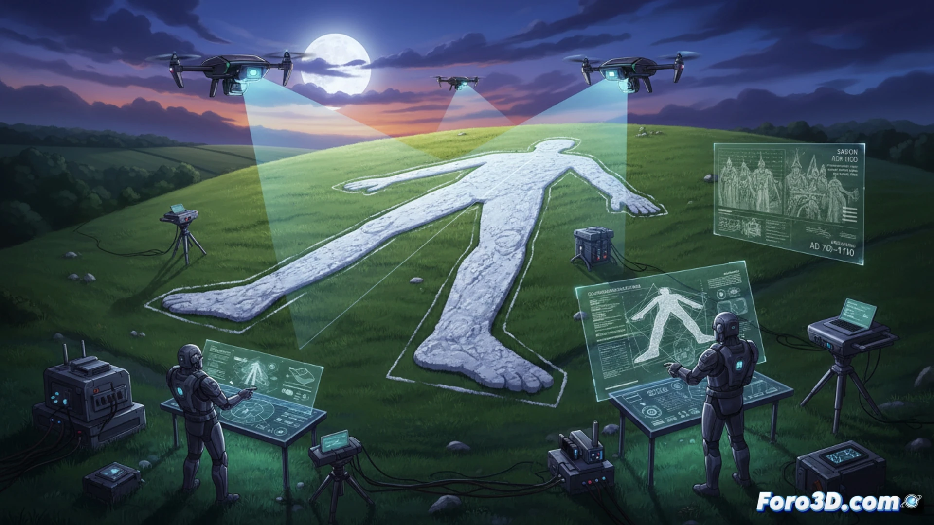 Escaneo 3D del Gigante de Cerne Abbas revela detalles de su talla en la colina de Inglaterra