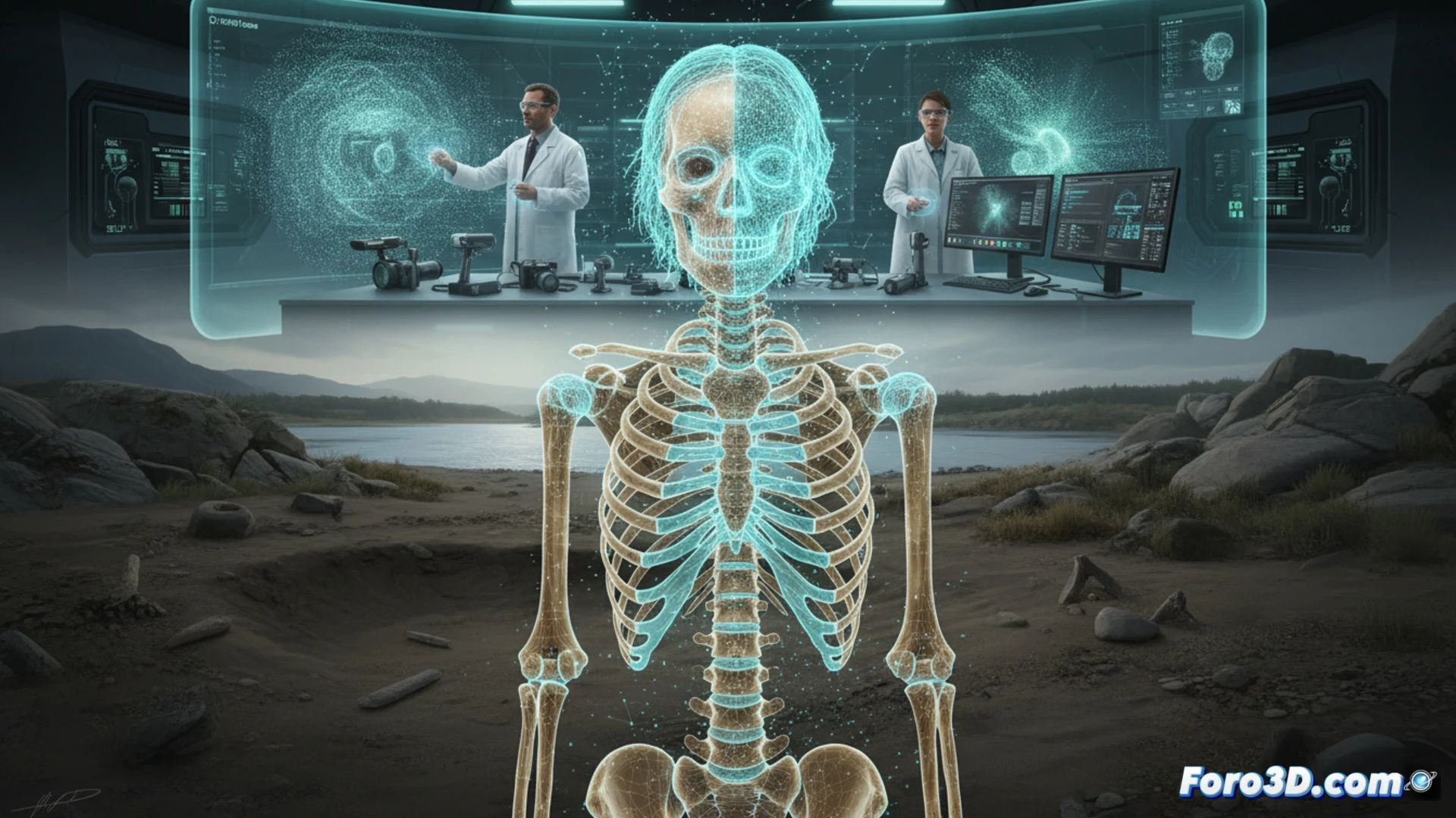 Reconstrucción 3D del cráneo del Hombre de Kennewick, esqueleto de 9.000 años hallado en Washington