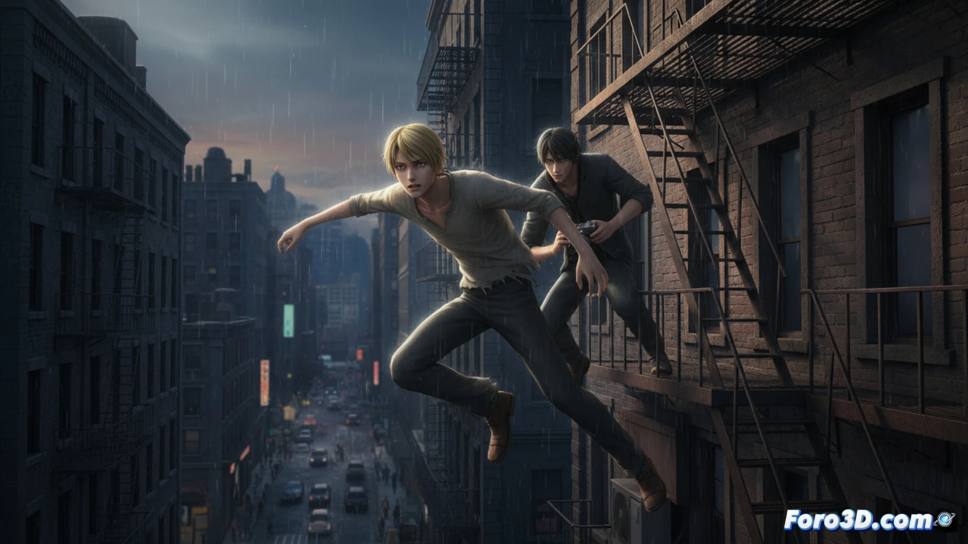 Storyboard 3D inspirado en el legado visual realista de Banana Fish, con planos cinematográficos y personajes expresivos