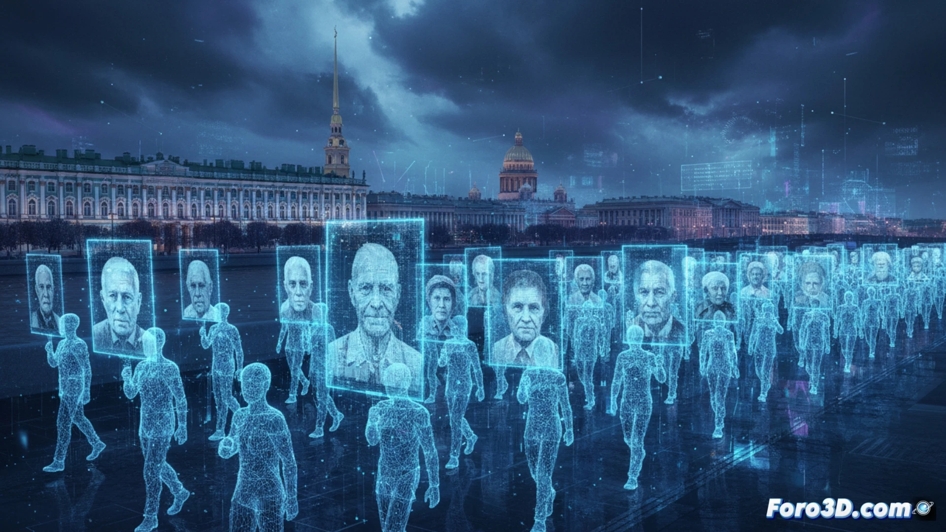 Una multitud en San Petersburgo sostiene retratos de veteranos; el Regimiento Inmortal se digitaliza entre nostalgia y propaganda política.