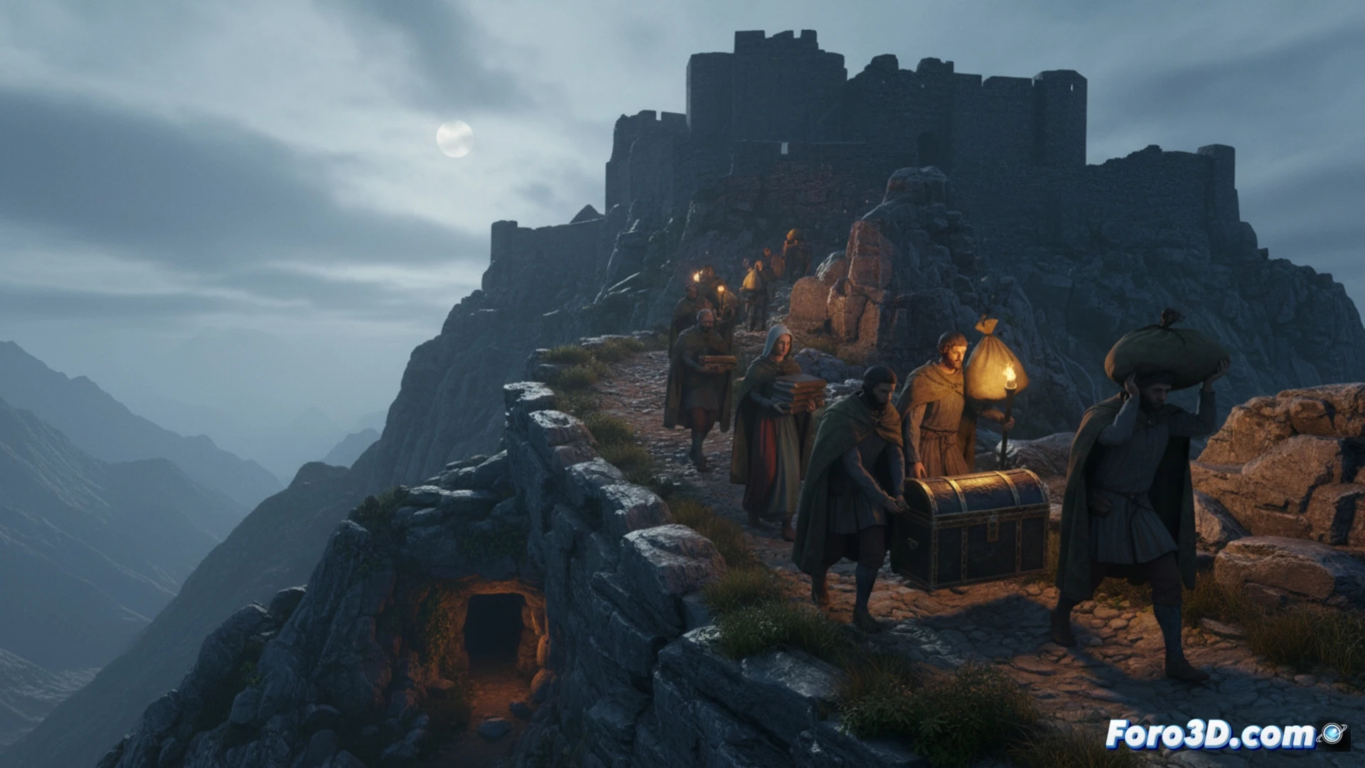 Reconstrucción 3D de la huida nocturna del tesoro cátaro desde el castillo de Montségur en 1244