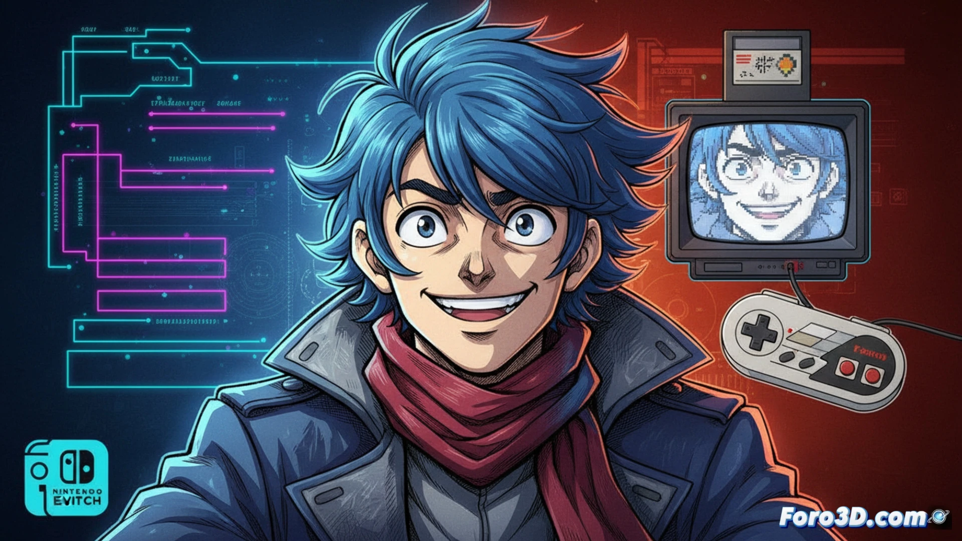 Ilustración digital de personaje de Emio con expresiones faciales sutiles estilo anime en alta resolución