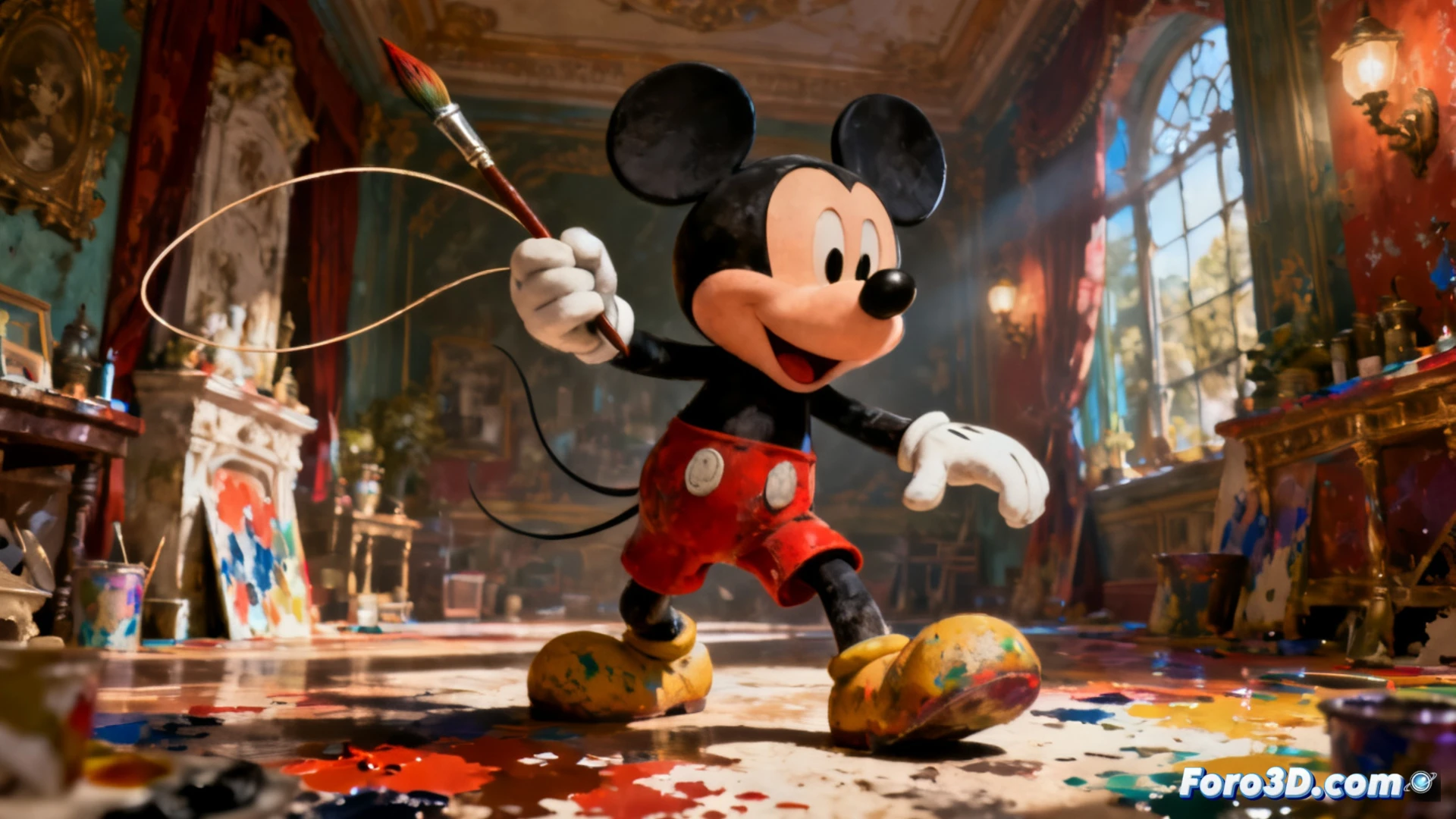 Comparativa grafica de Epic Mickey original versus Rebrushed con efectos de pintura mejorados