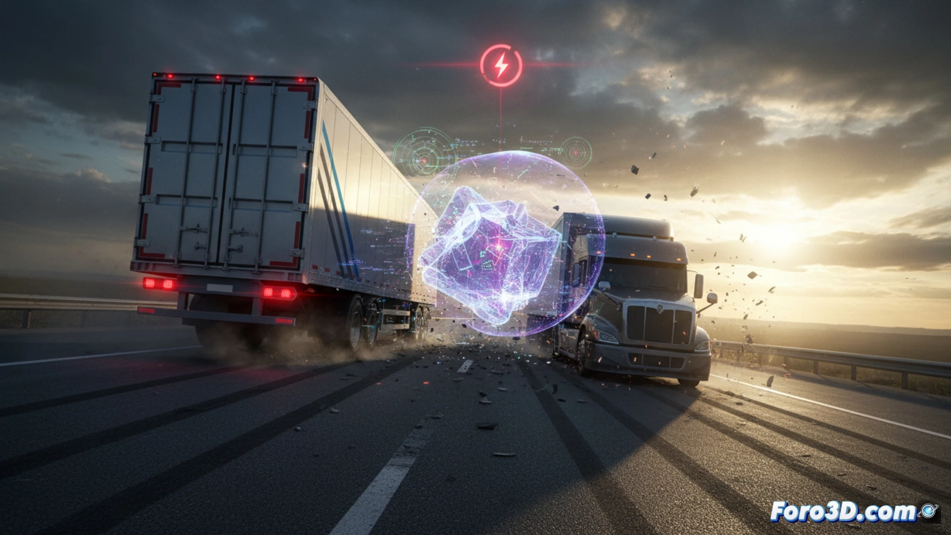 Camiones autónomos en platooning colisionan por obstáculo fantasma generado por desincronización de sensores LIDAR y radar