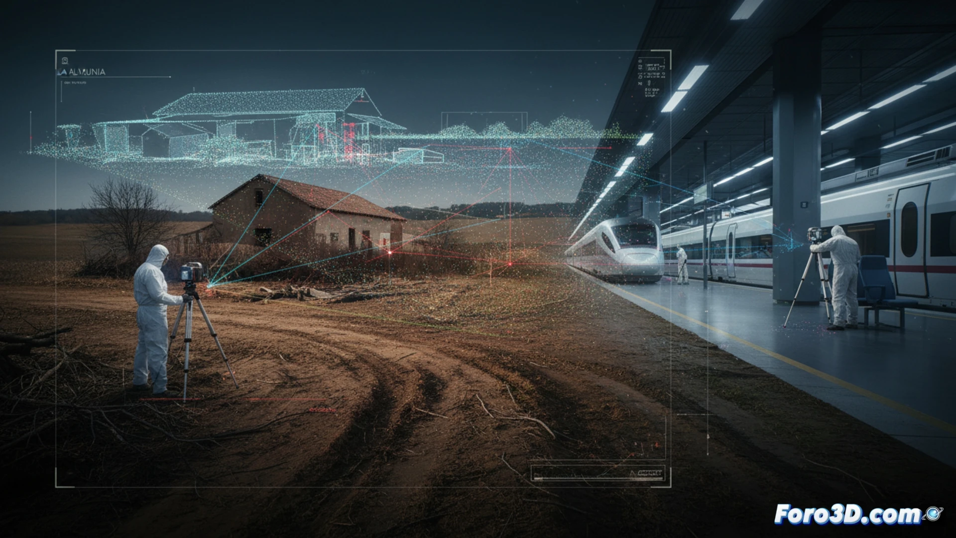 Escena del crimen rural documentada con escaneo 3D y fotogrametría forense para investigación de homicidio