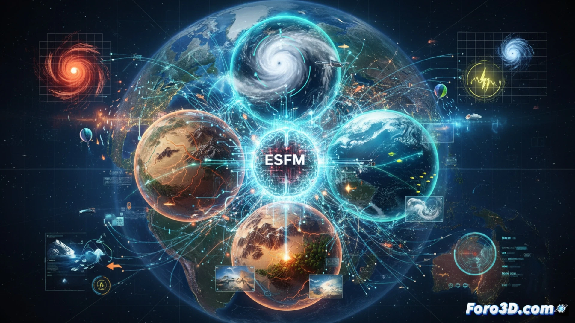 Modelo ESFM integra datos atmosféricos hidrológicos y terrestres para predecir tormentas sequías y supertifones