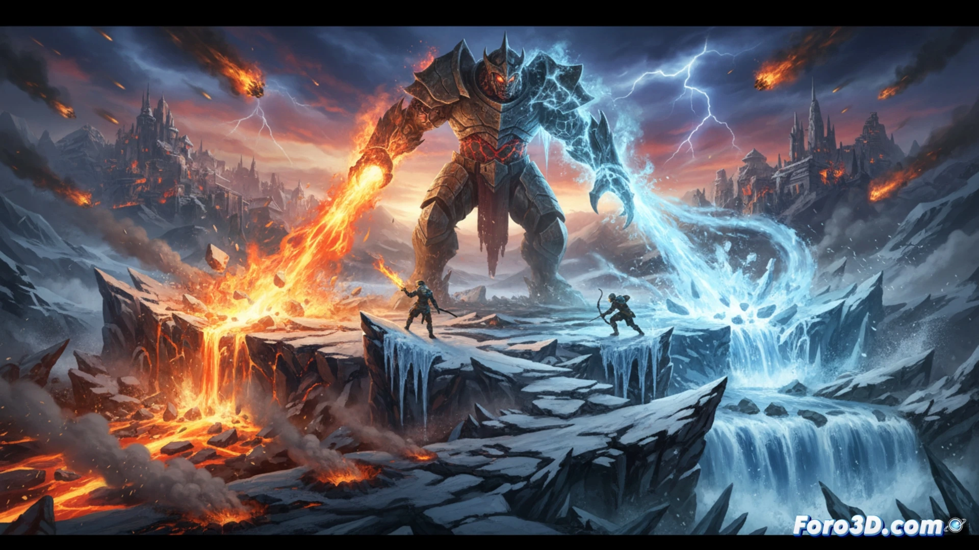Eternal Strands gameplay con físicas climáticas en Unreal Engine 5, fuego y hielo afectando el escenario