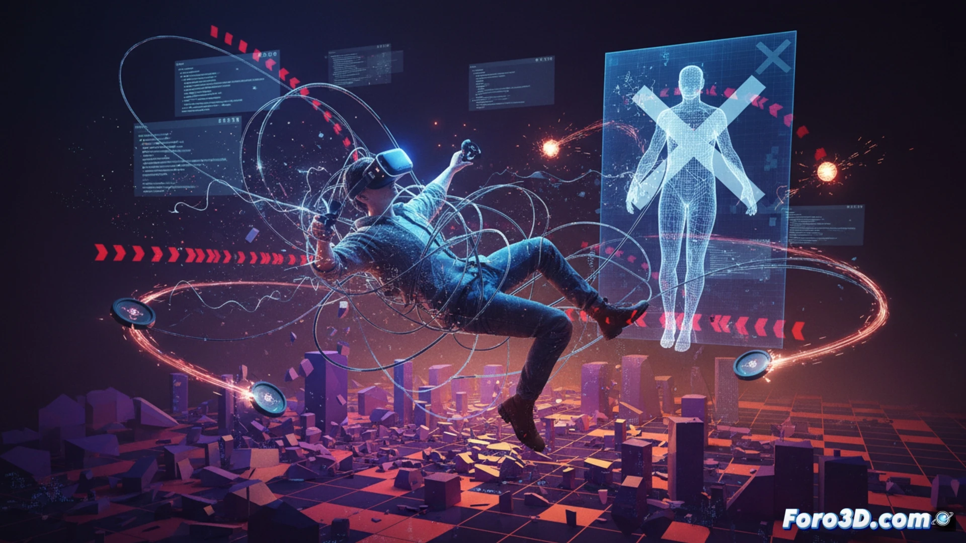 Recreacion en Unreal Engine 5 de accidente VR por fallo en chaperone de SteamVR con latencia de tracking
