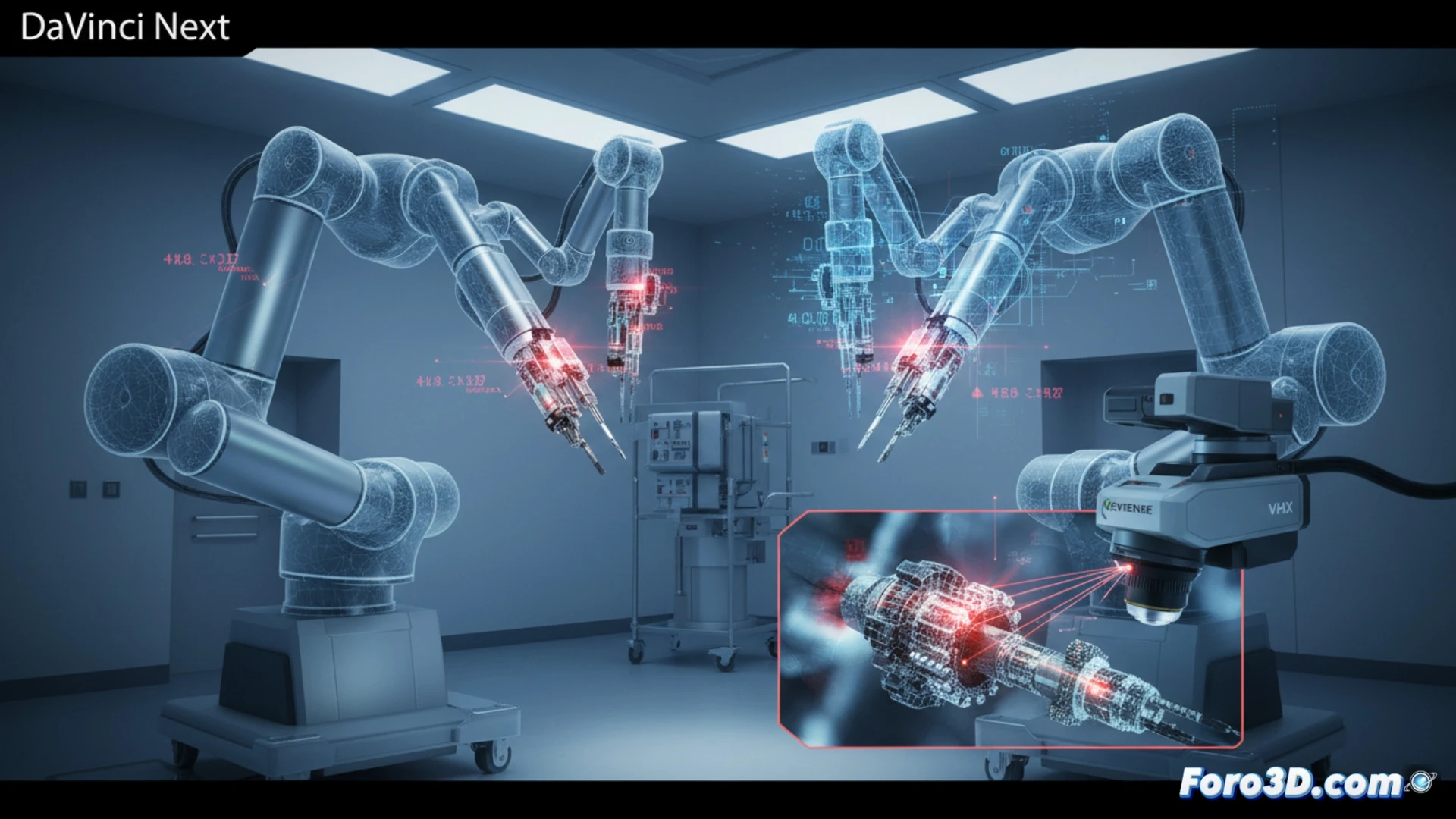 Robot quirúrgico DaVinci Next con análisis de microscopía 3D y gemelo digital para predecir desgaste en micro-servos