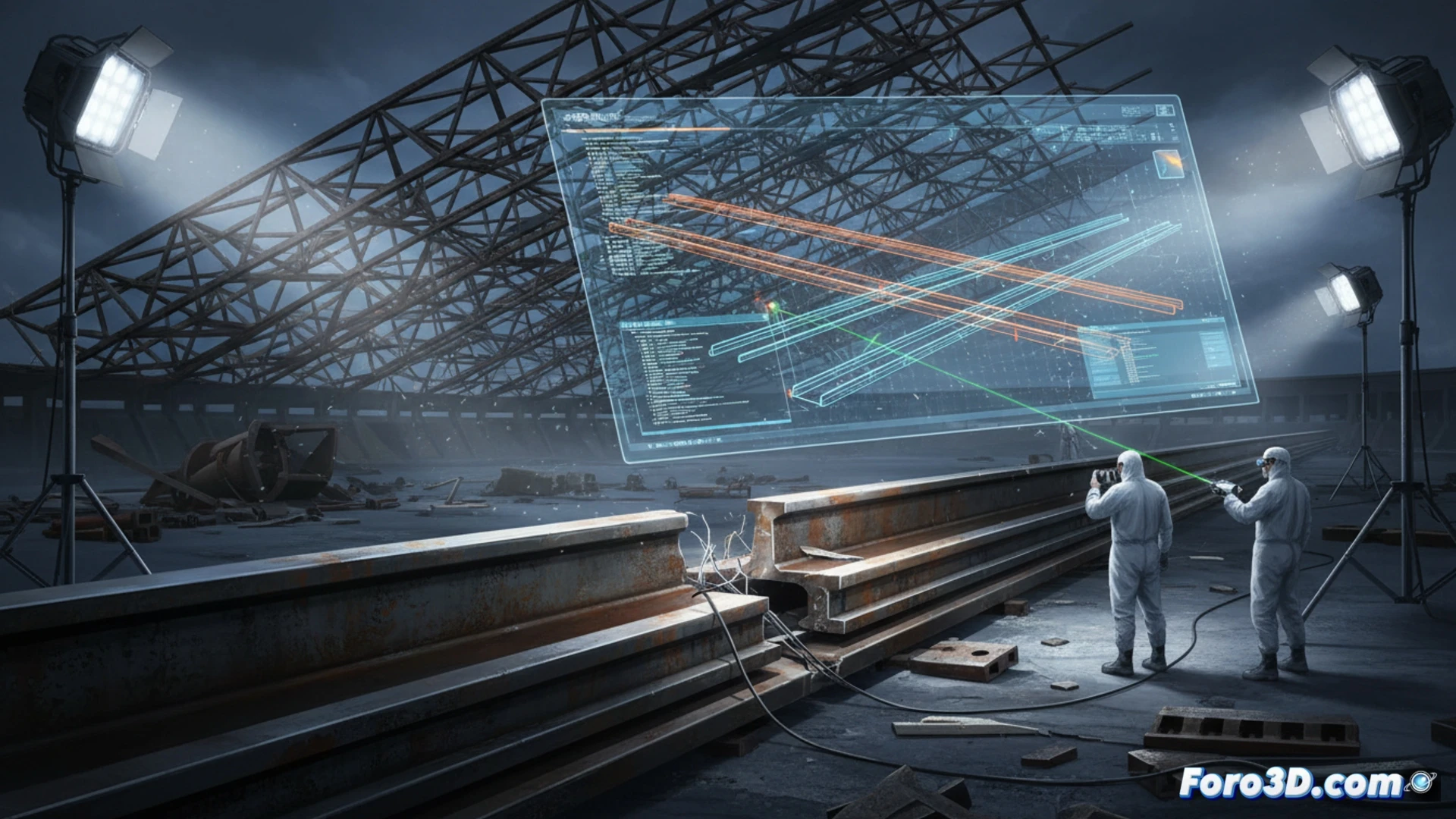 Simulación fatiga materiales rieles guía techo retráctil 500 toneladas colapso milimétrico