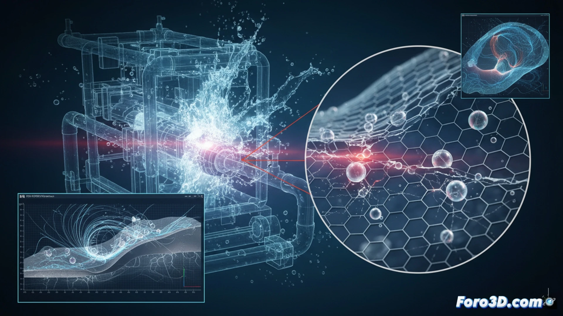 Membrana de grafeno con burbujas de aire atrapadas bajo presión simulada en ANSYS Fluent