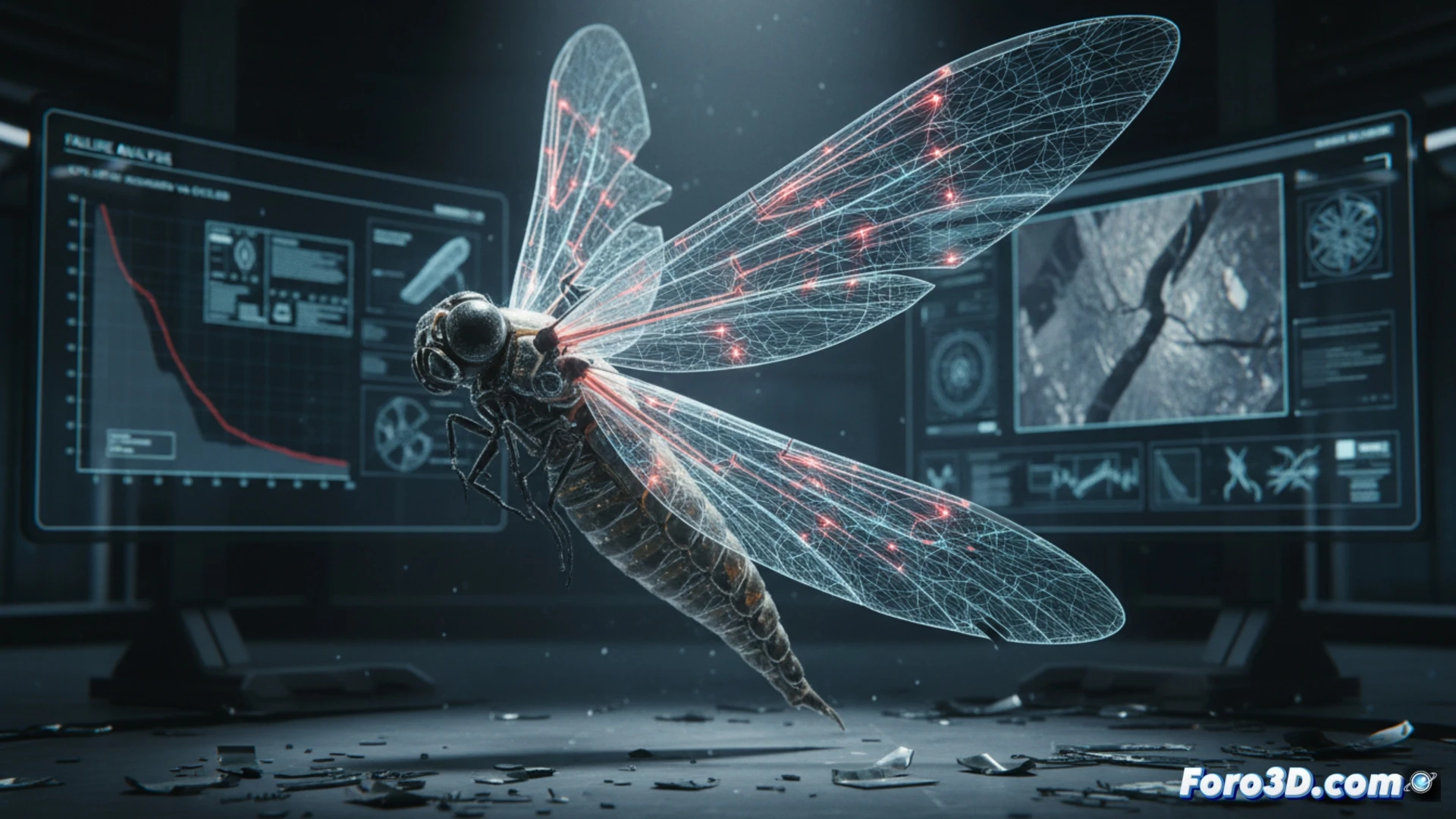 Micro-robot insectoide con actuador piezoeléctrico en ala, simulación de fatiga en Abaqus con microscopía 3D