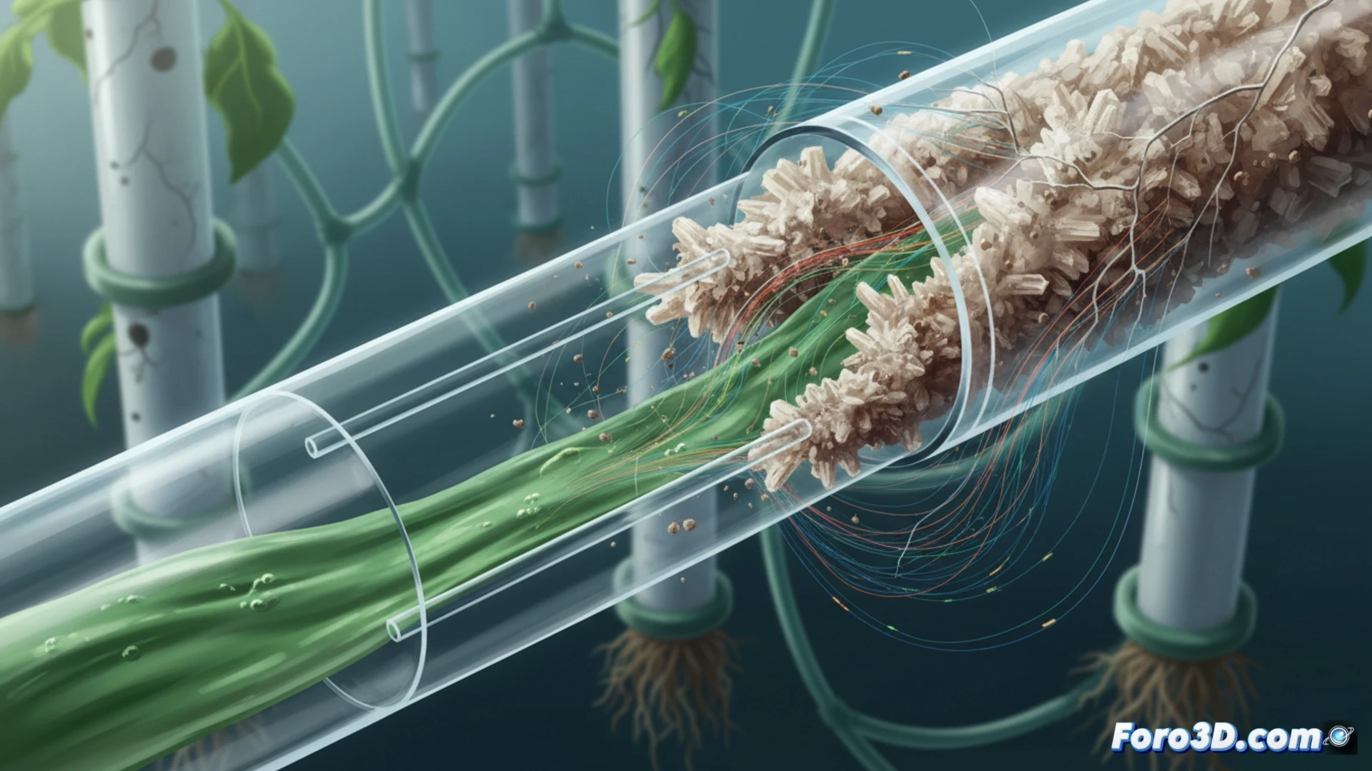 Simulación CFD de biopelícula mineralizada obstruyendo micro-inyectores en tubería polimérica de granja vertical aeropónica