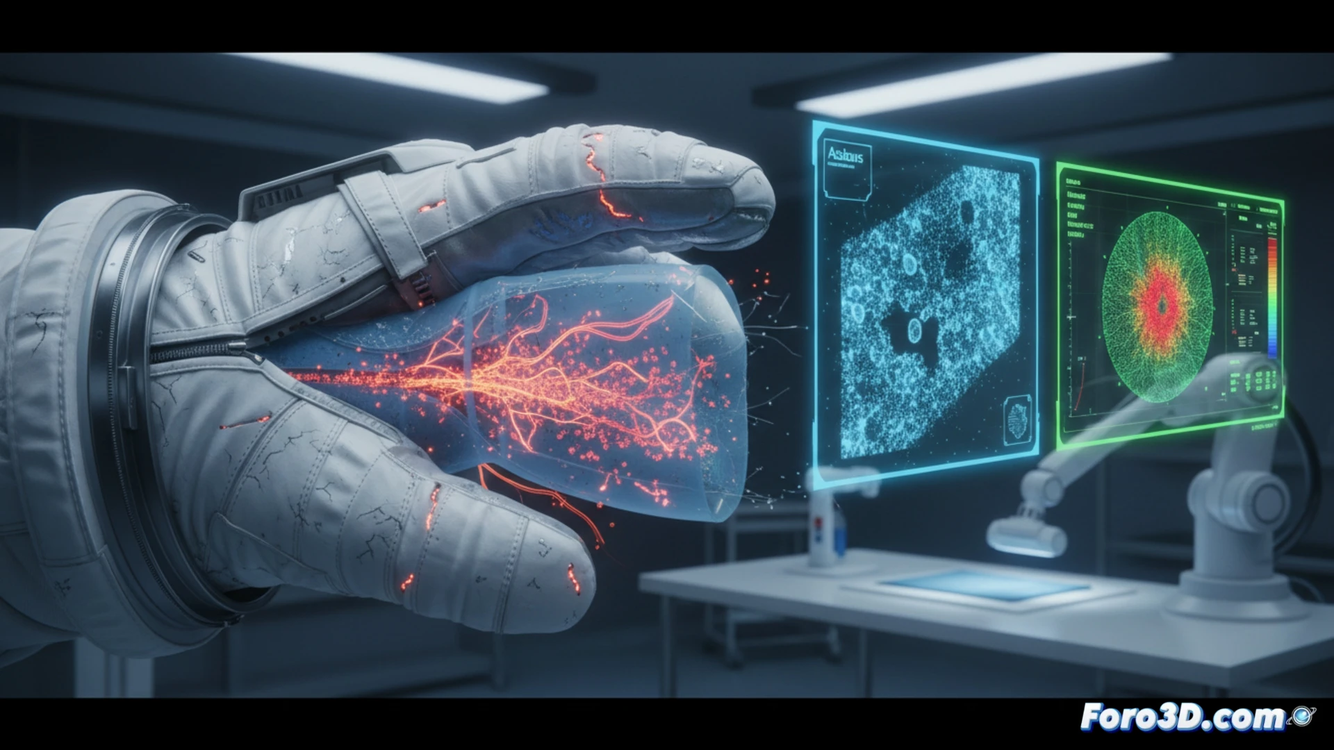 Micro-CT de tela EVA con microporosidades y costuras termoselladas para simulación de fatiga
