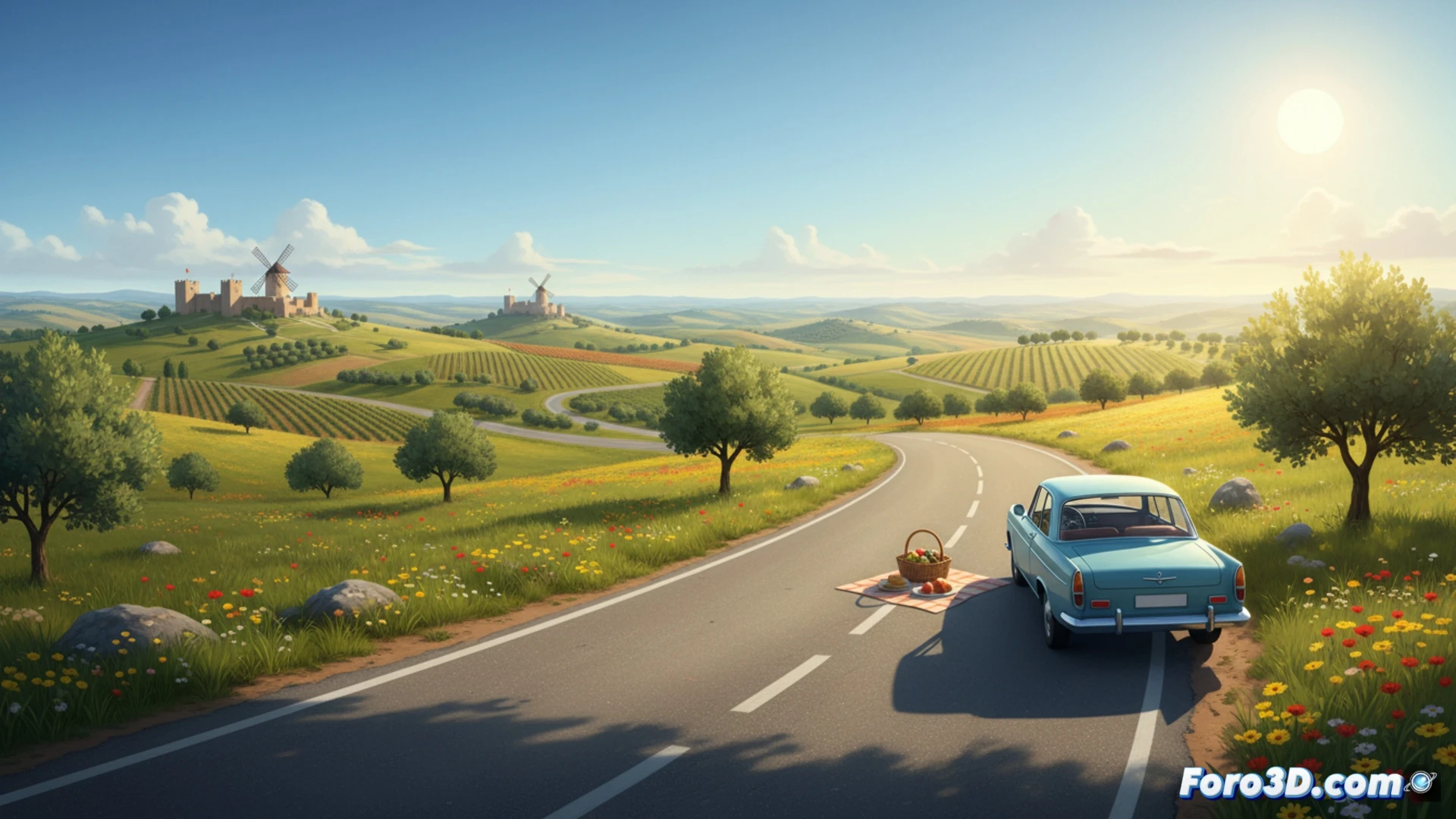 empty Castilla-La Mancha highway scene at sunrise, modern traffic camera pole with weather sensor and radar equipment, dry asphalt road curving through green hills, digital temperature gauge on roadside display showing rising numbers, clear blue sky with soft clouds, no cars visible emphasizing zero accidents, technical illustration style, photorealistic rendering, sunlight casting long shadows across road markings, weather station anemometer spinning slowly, cinematic composition with rule of thirds, industrial metallic textures on sensor equipment, crisp atmospheric perspective