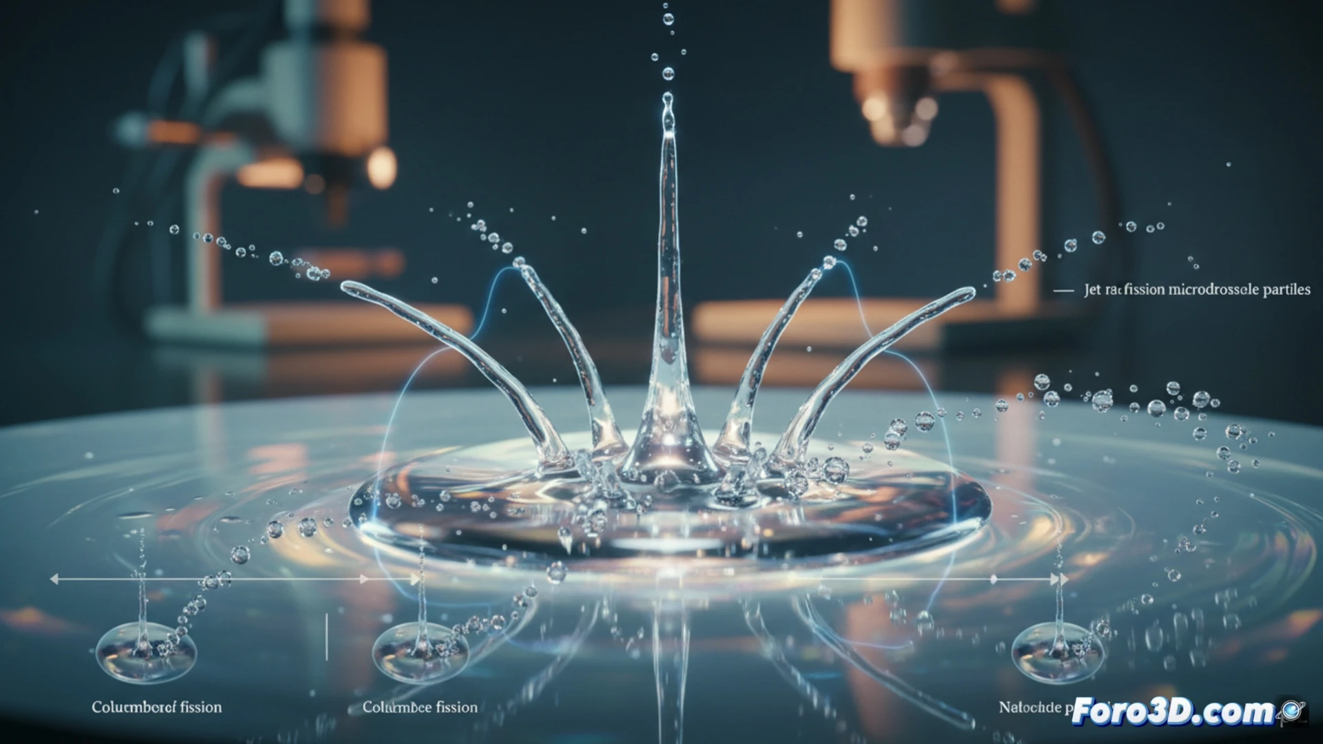 Gotas de agua en superficie lubricada generan chorros y microgotas por fisiones de Coulomb repetidas durante evaporación