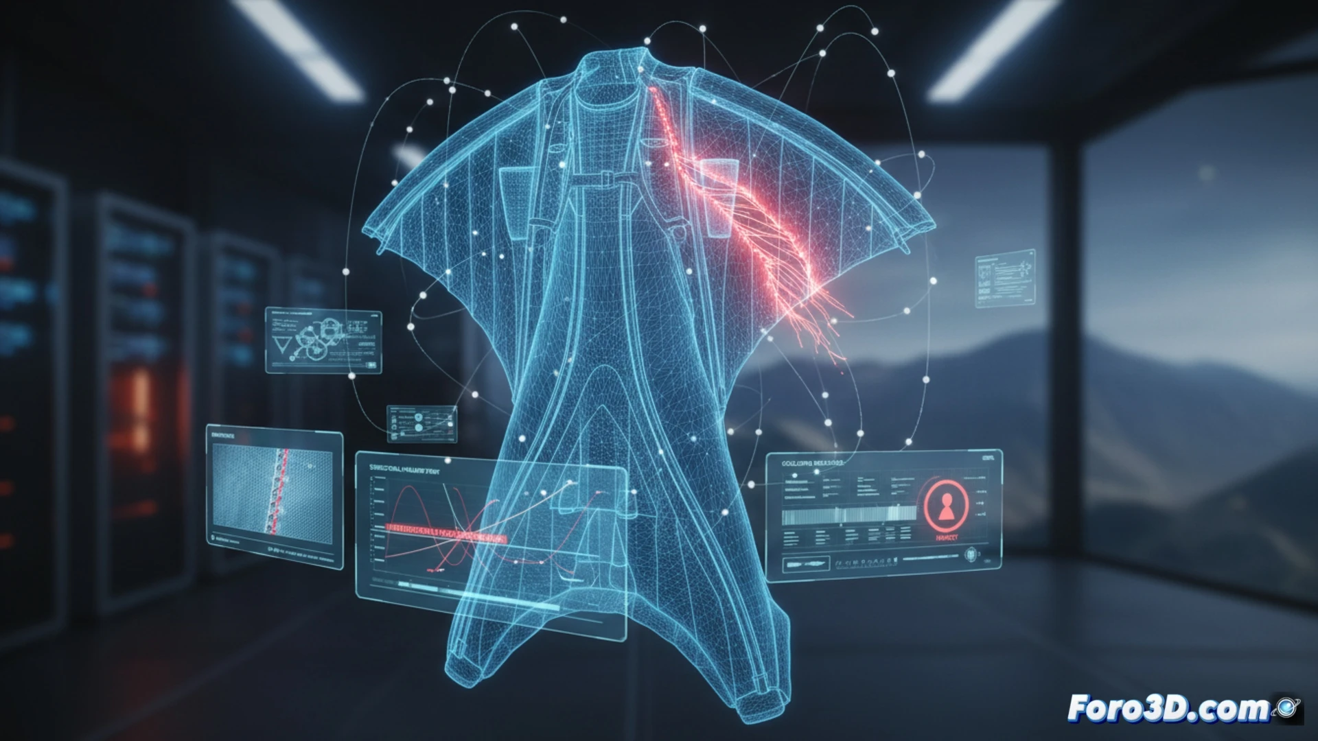 Reconstrucción 3D de accidente de wingsuit con simulación de rotura de costura y fotogrametría forense