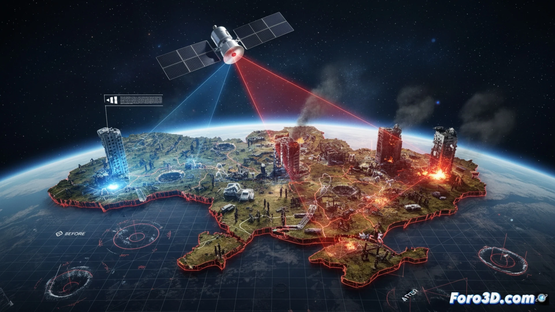 Fotogrametria satelital 3D revela crateres de artilleria en zona de tregua ucraniana