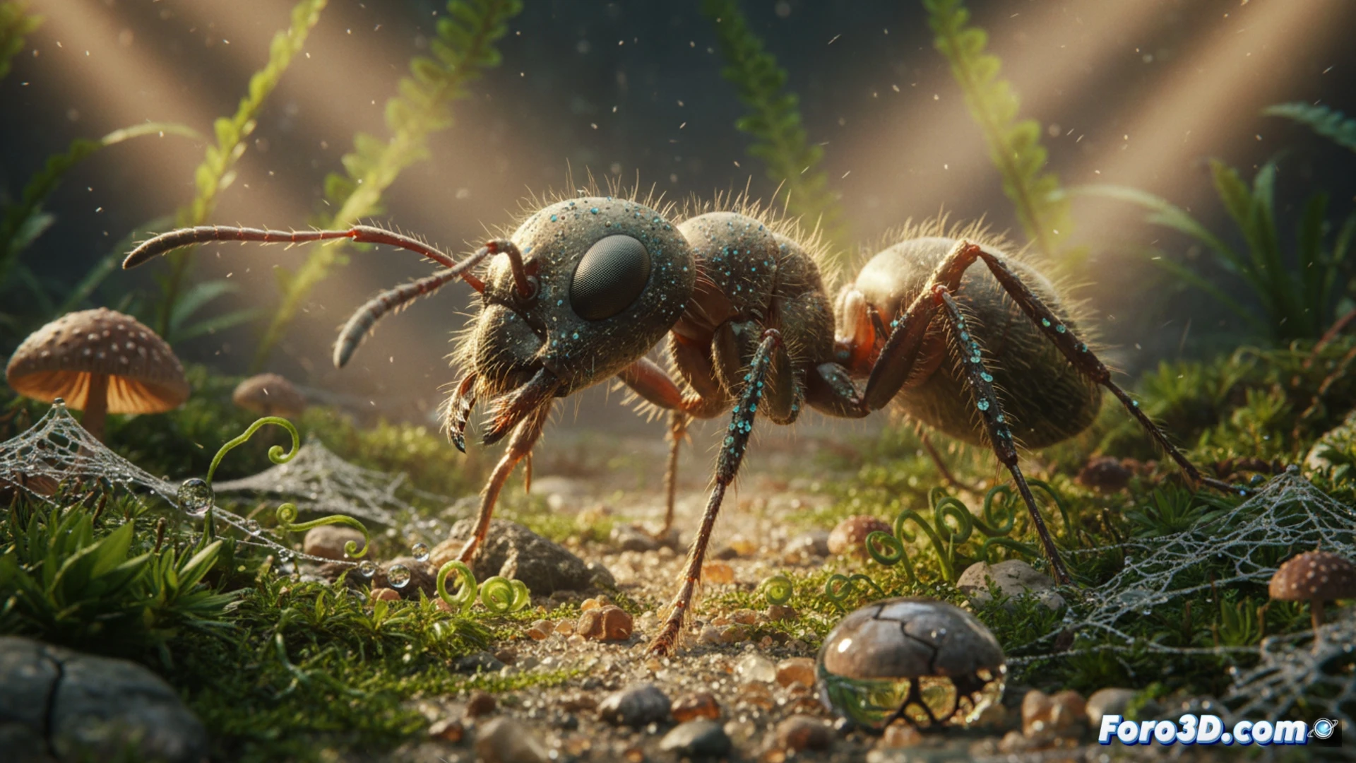 Hormiga fotorrealista en UE5 con Nanite y Lumen, detalle microscópico en Empire of the Ants