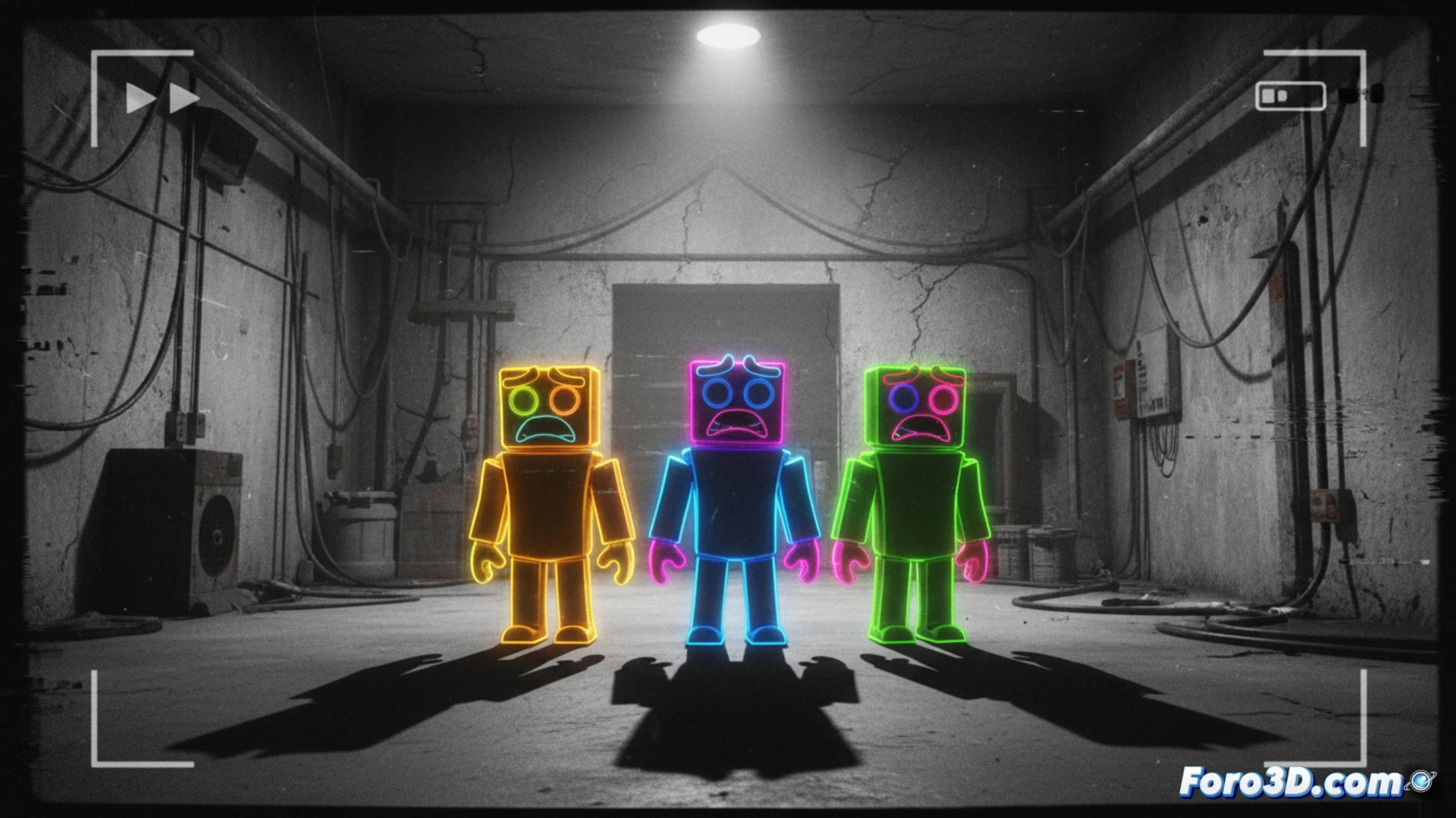 Contraste cromático en Unity, personajes coloridos sobre fondo monocromático en juego found footage multijugador