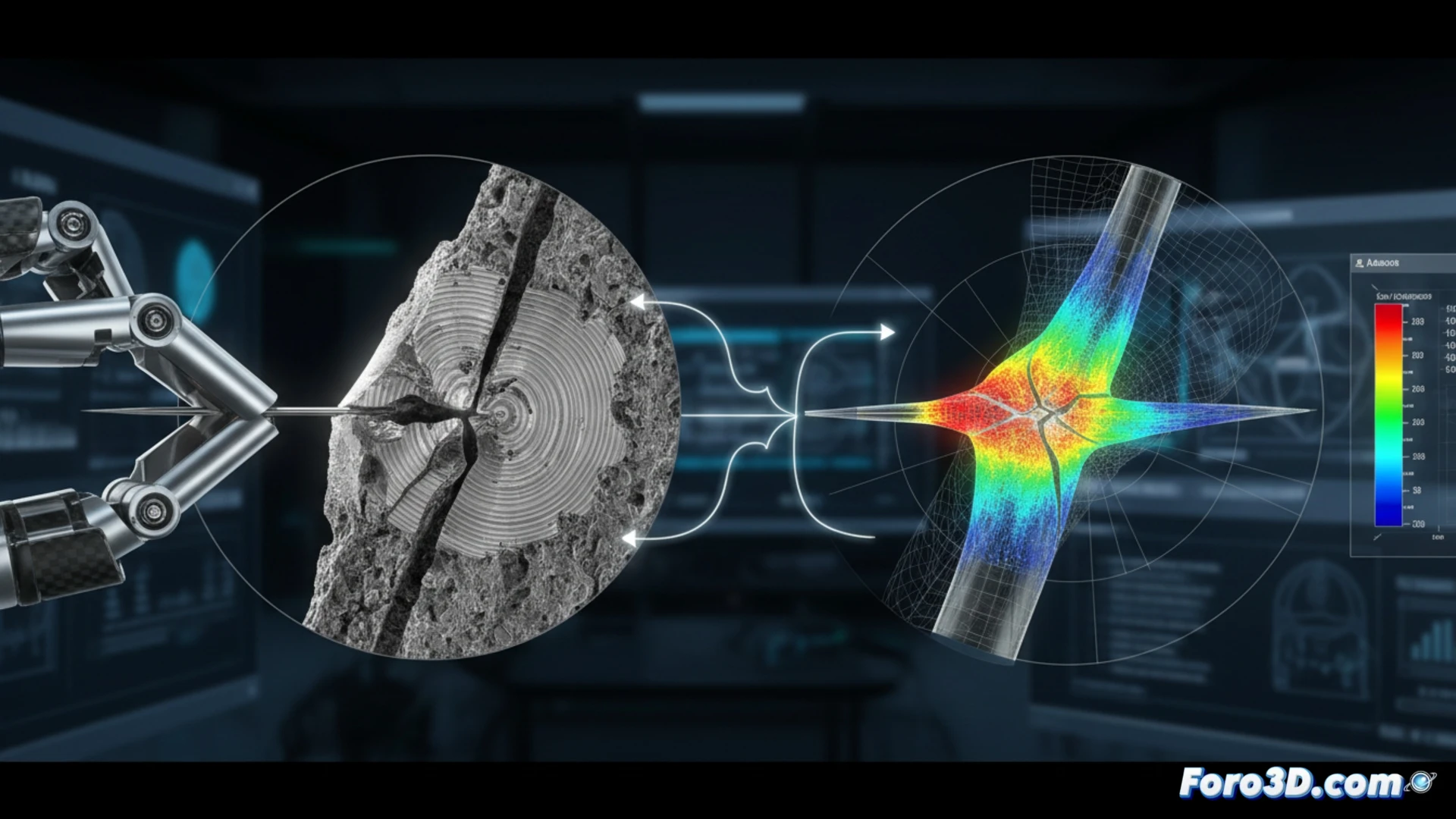 Fractura de aguja quirúrgica analizada con microscopía 3D y simulación FEA forense para determinar causa de fallo