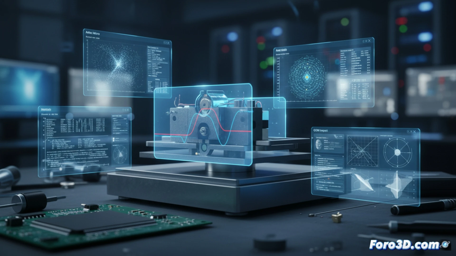 Escáner 3D analizando una báscula digital de supermercado con sobrepeso del 5% en laboratorio forense